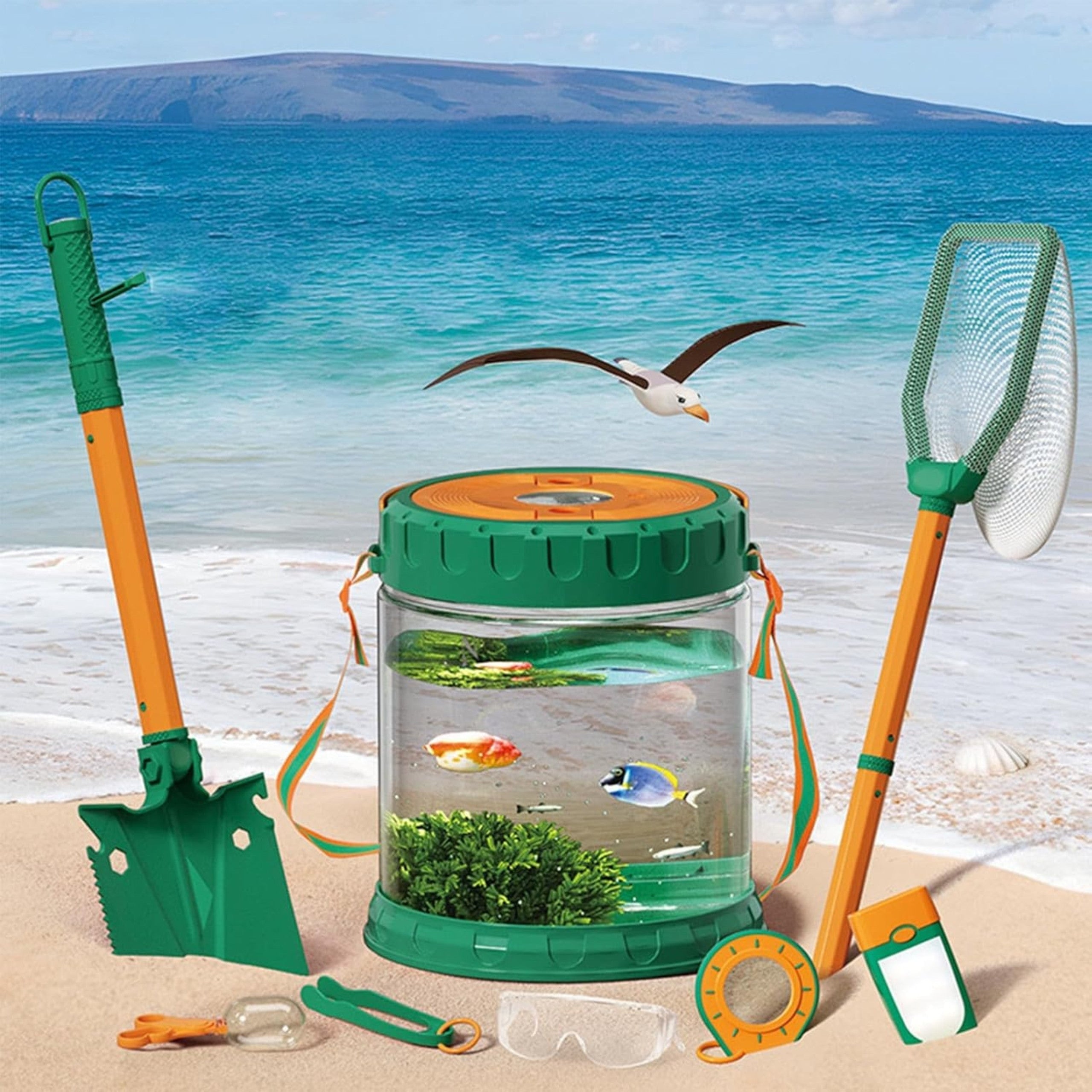 Woopie Discovery Little Nature Explorer Conjunto Rede de insetos Recipiente de peixe borboleta