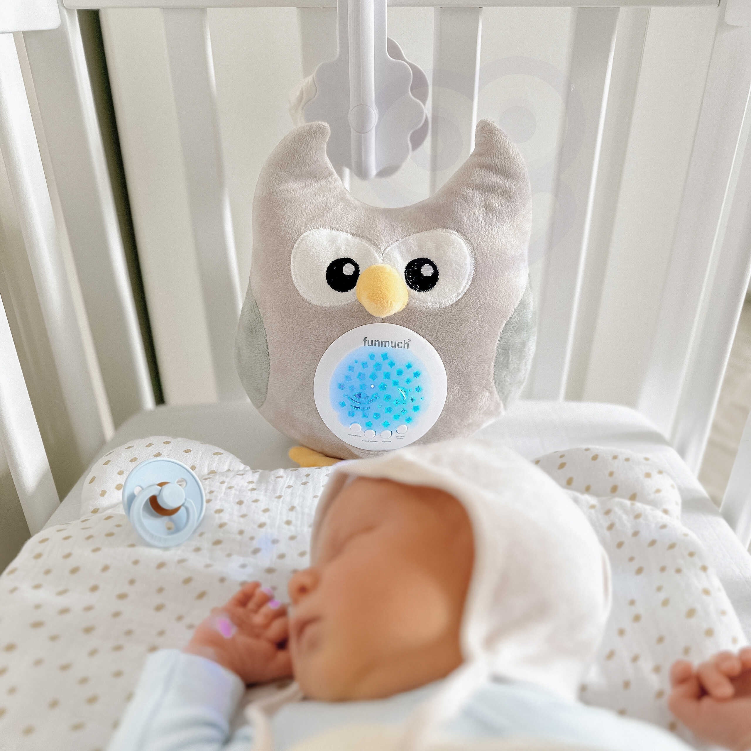 Projektor Woopie Baby 2 w 1 w kształcie sowy - 10 kołysanek