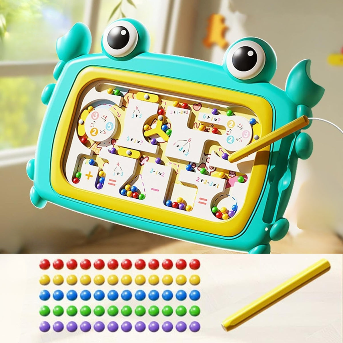 Woopie Montessori Magnetická tabule Maze Krabí Tyrkysová