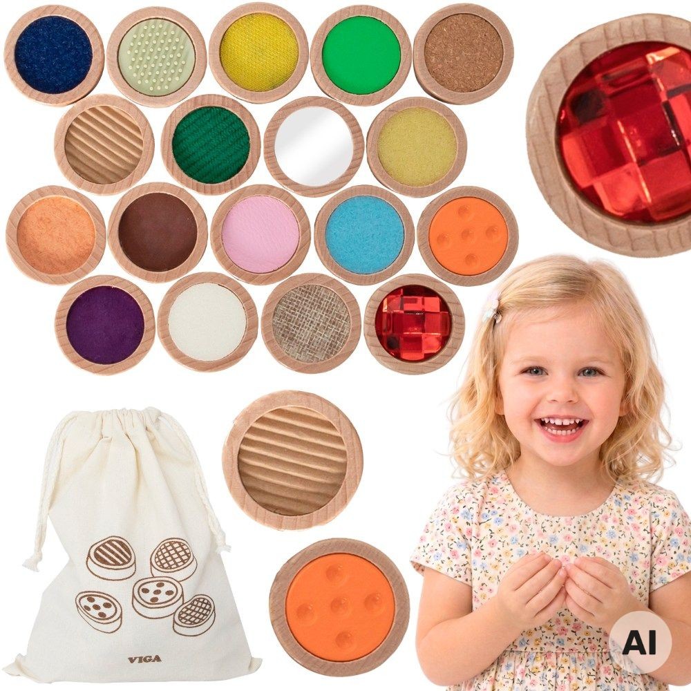 Viga Sensory Touch Memory Blocks 36 Pièces 18 Textures Pour Enfants 3+