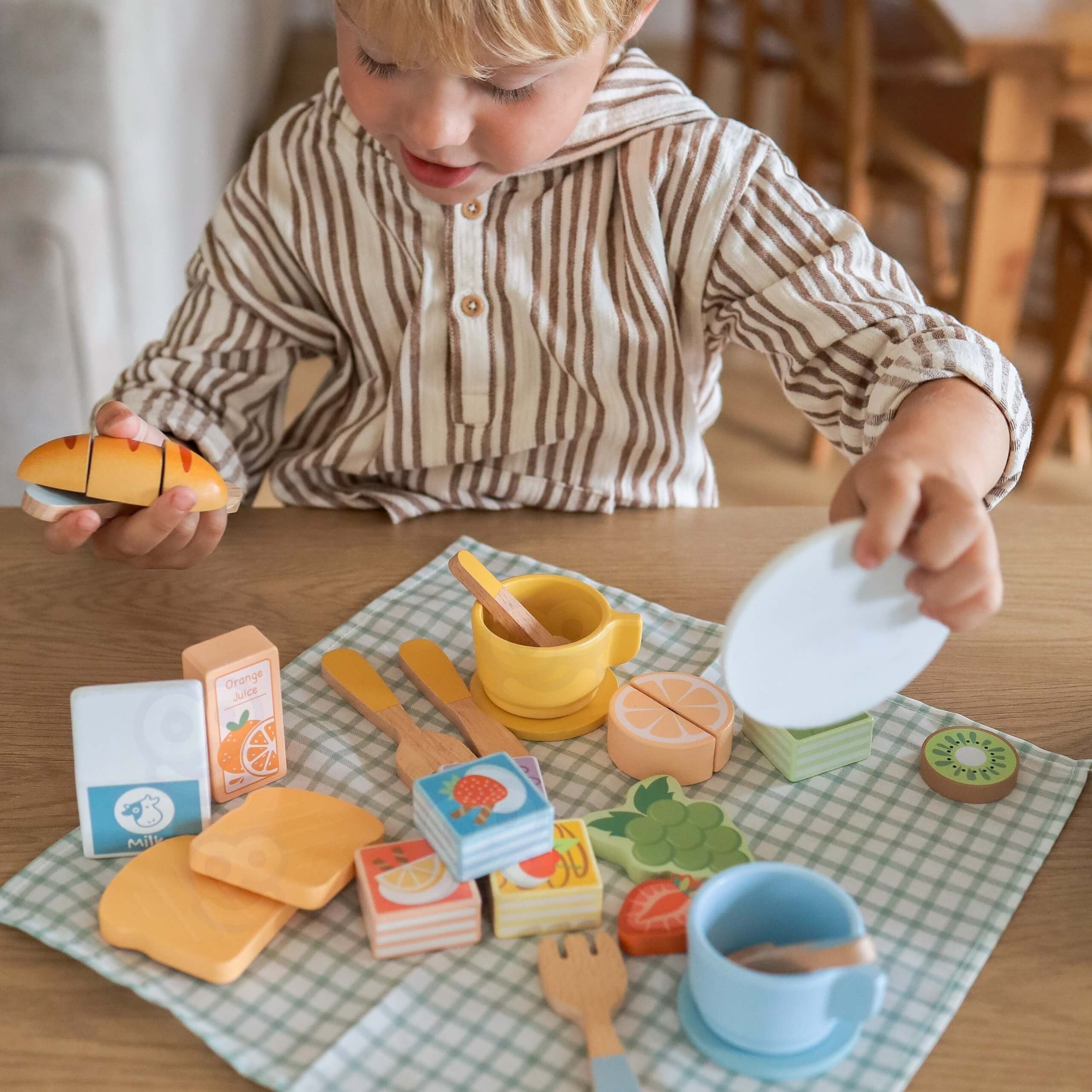 Tooky Toy Комплект за пикник Резачка за храна с велкро Комплект за закуска