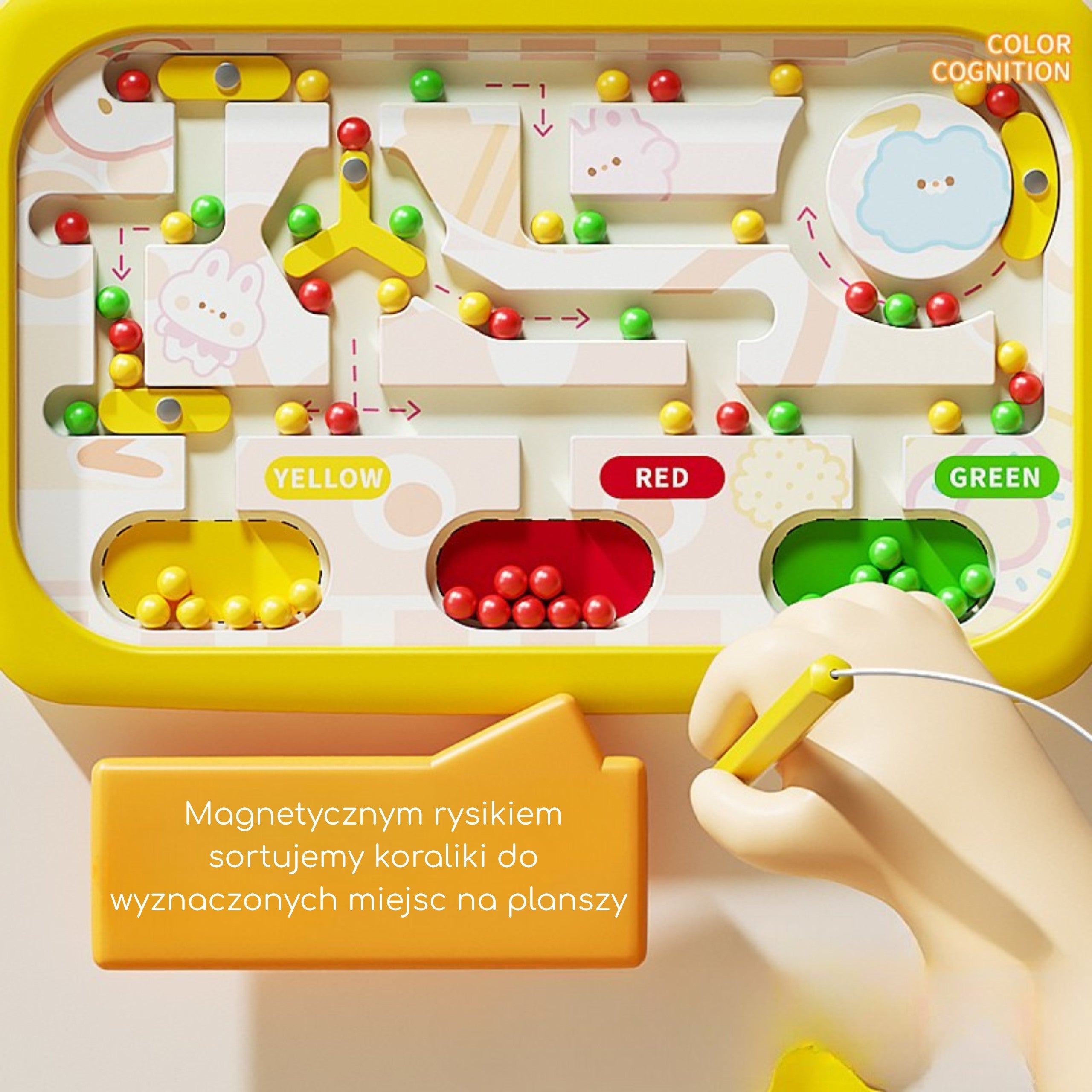 Woopie Montessori mágnestábla Rák labirintus narancs