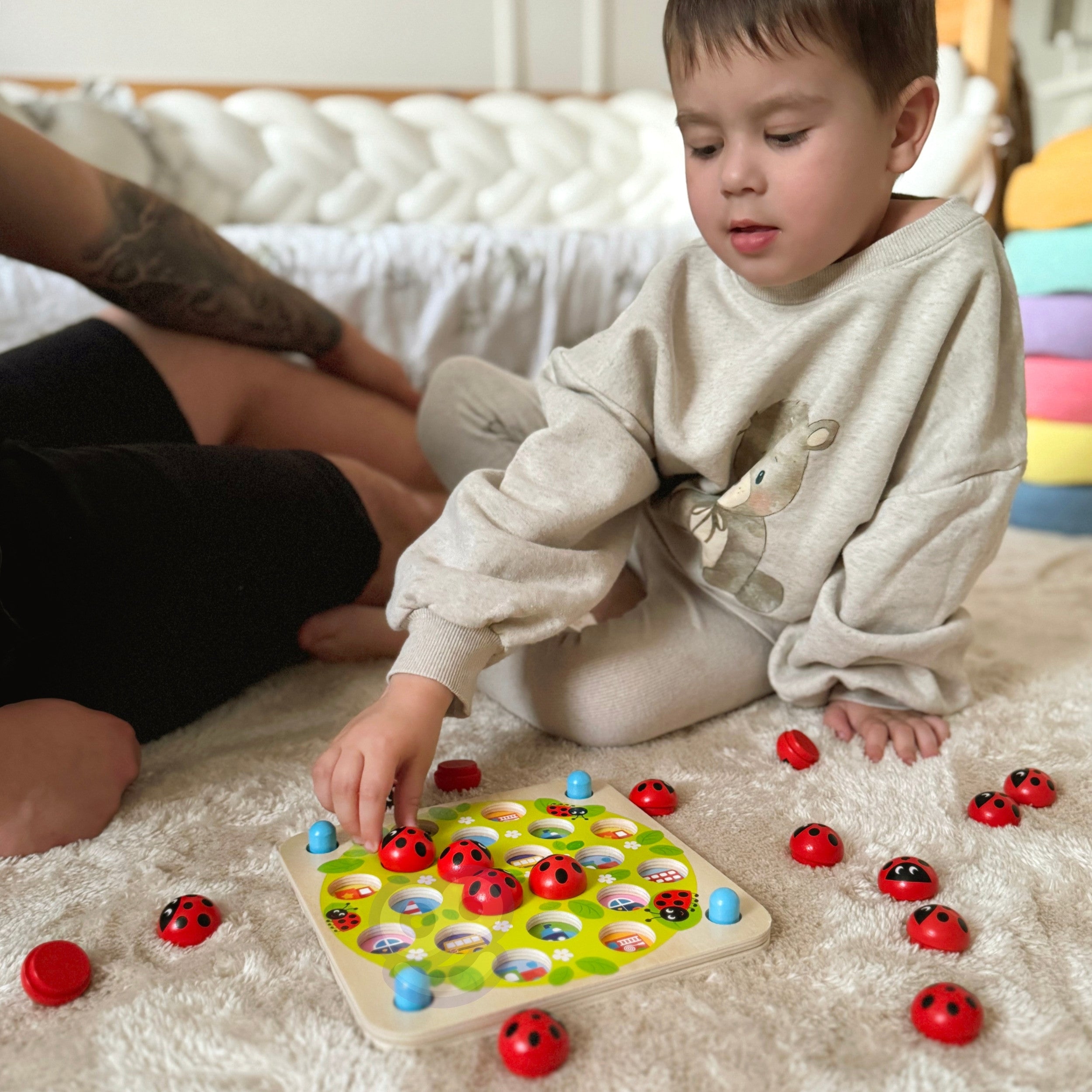 Woopie Green Memory Дървена образователна игра за памет Калинка Пъзел