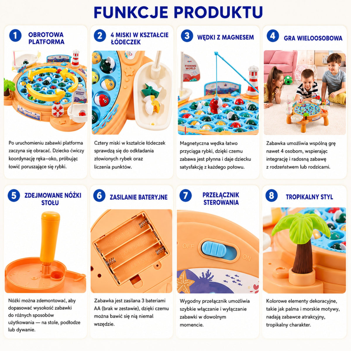 Jeu de table de pêche pirate magnétique interactif Woopie