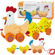Viga Conjunto De Puxar Galinha Com Galinhas 36 Cm