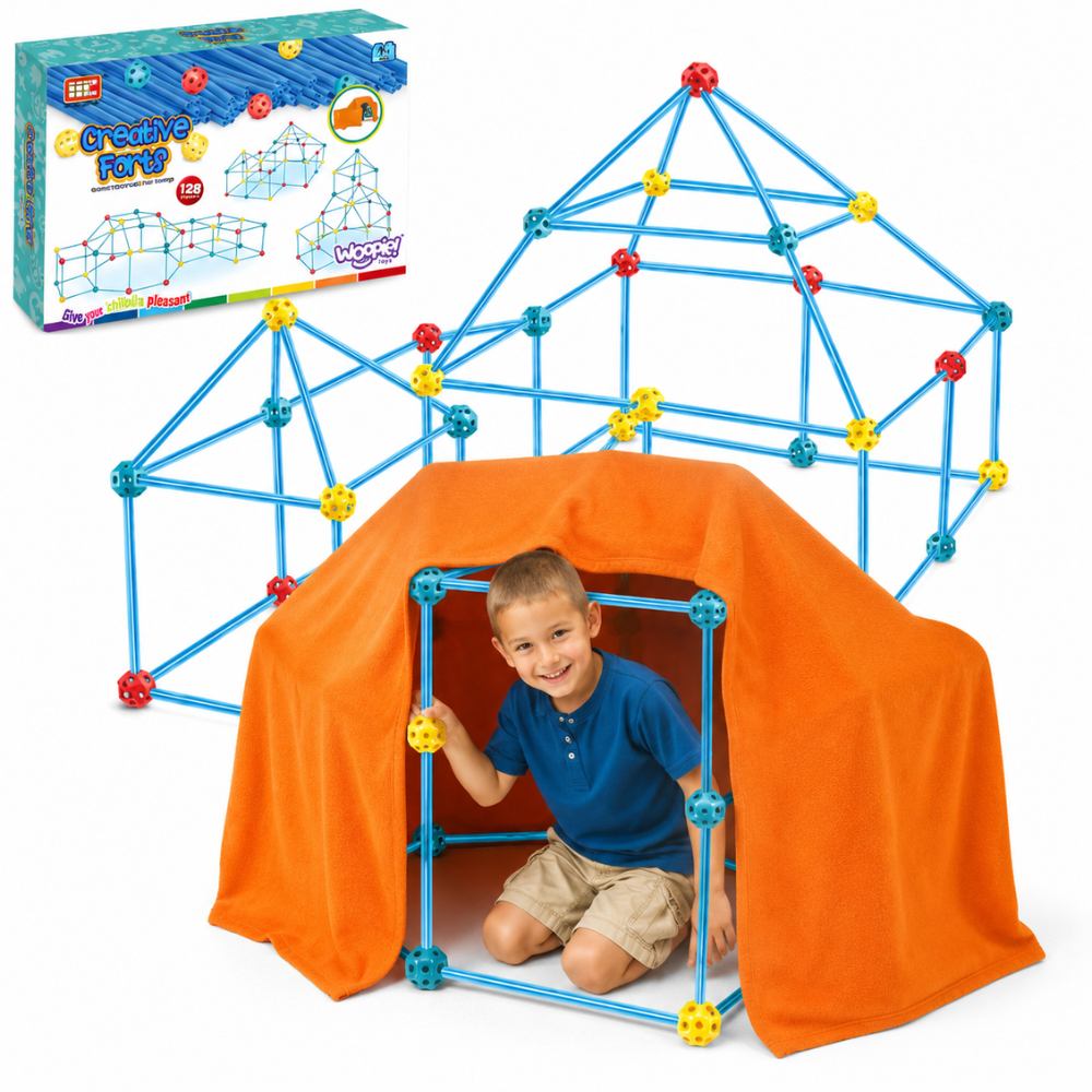 Woopie Big Blocks Construction Tent Set Straws Tubes 128 Pcs.
