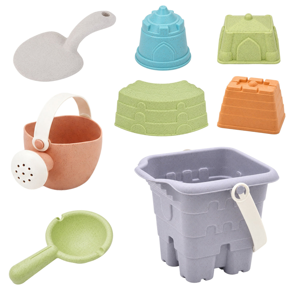 Woopie Green Sand Bucket Tower Set 8 kusov biologicky odbúrateľného organického materiálu