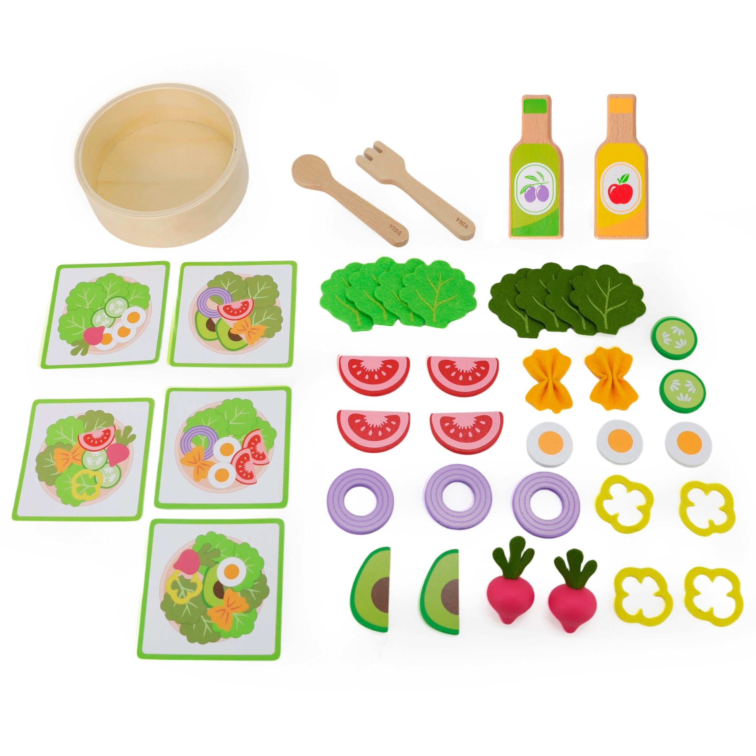 Viga Wooden Salad Maker Set 18m+