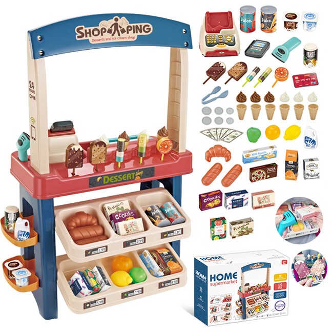 Woopie Ice Cream And Sweets Supermarket Light Sound + 55 Acc.