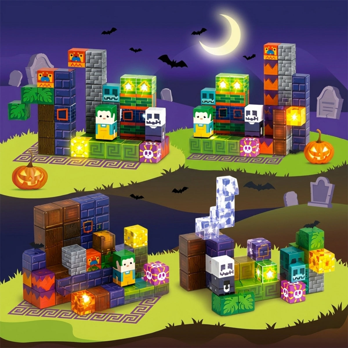 Woopie Magnetic Blocks Glowing Halloween 63 Pcs.
