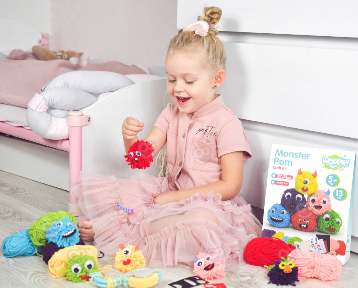 Woopie Art&fun Kit creativo con pompones de monstruo