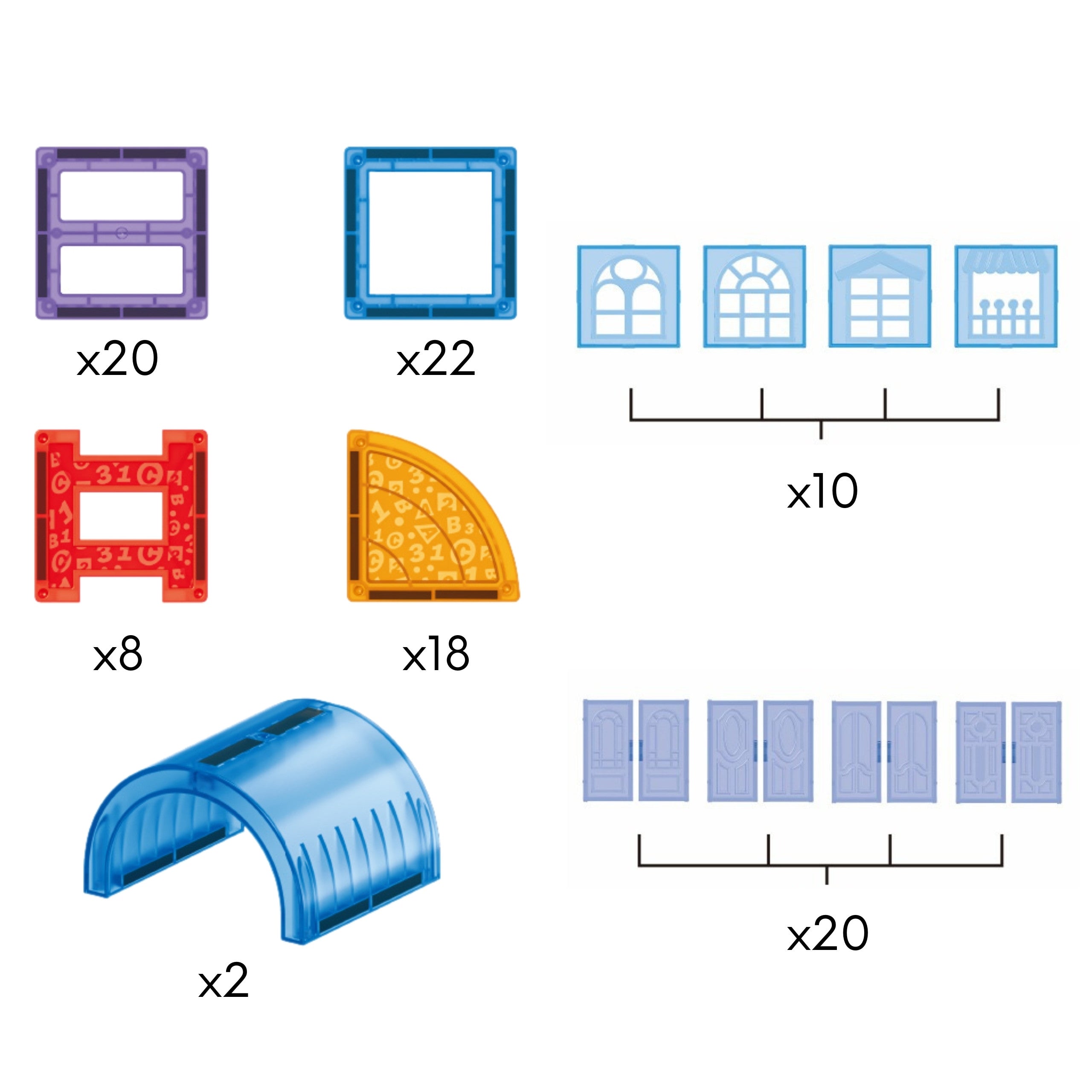 Woopie Magnetische Constructieblokken 3D Educatieve Set Kasteel 100st.