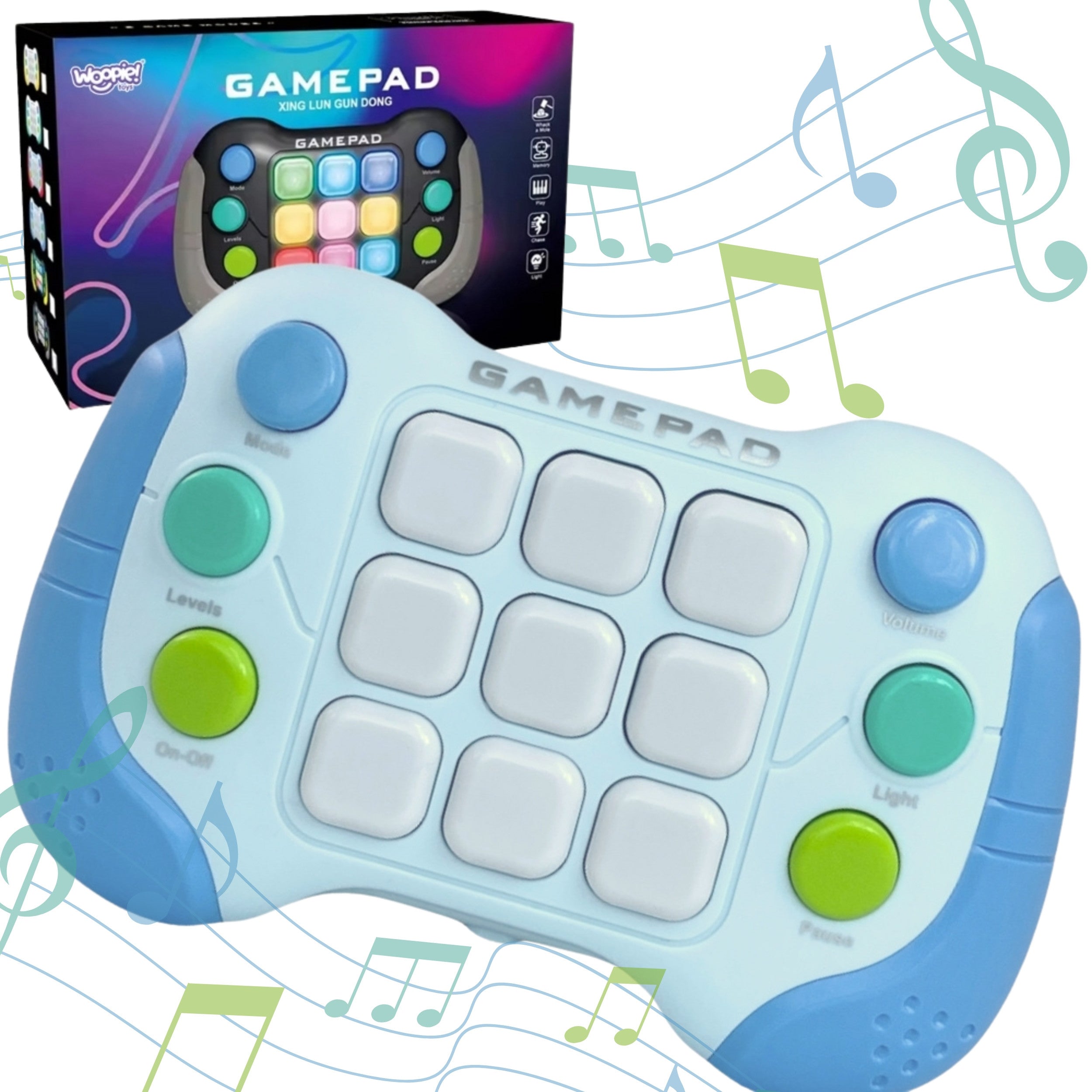 Woopie Pop-it Electronic Arcade Game Fidget Toy Gamepad Blue