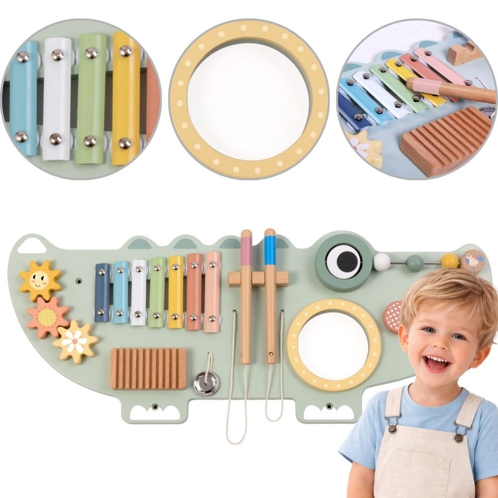 Tooky Toy Дървена манипулативна дъска Крокодил 3 бр.