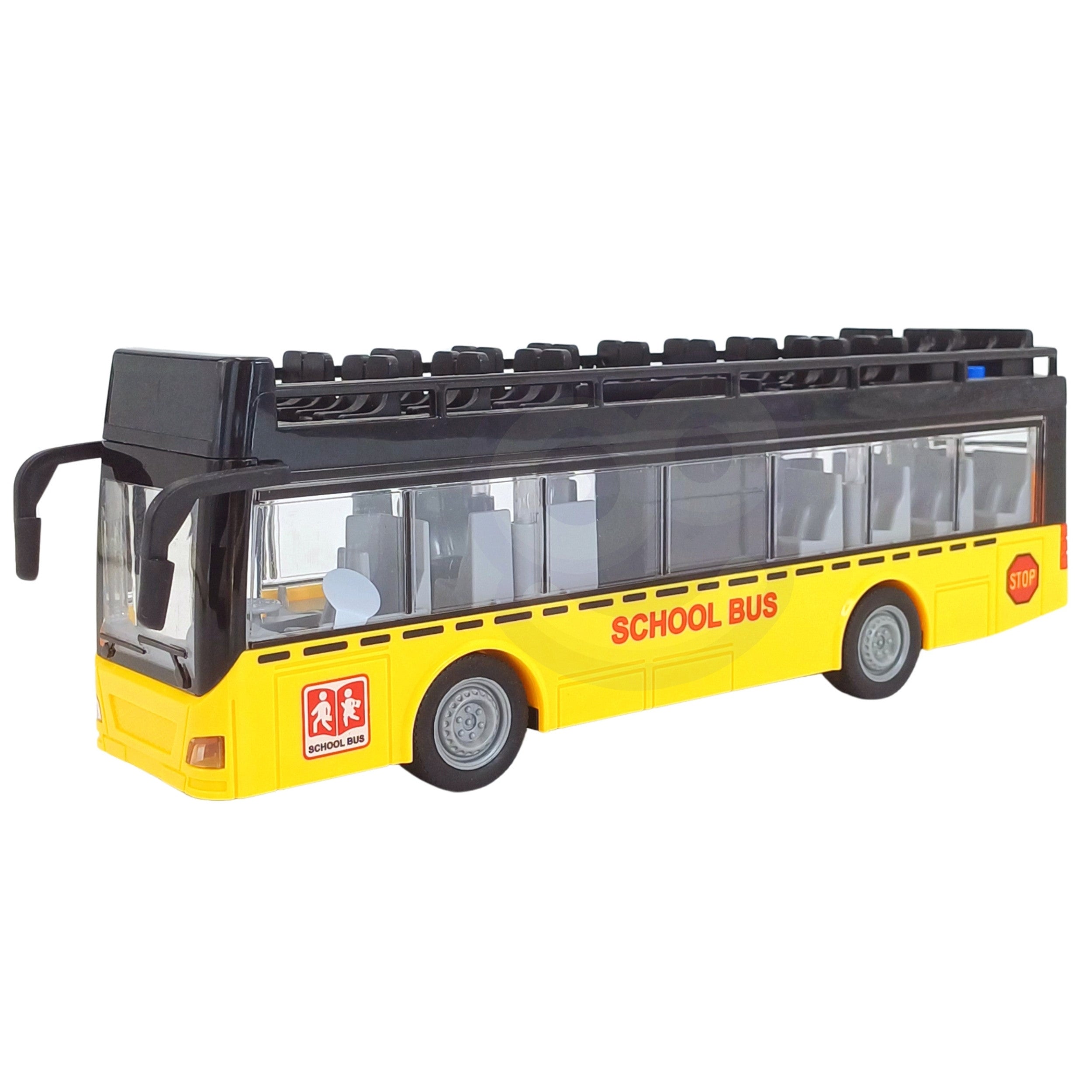 Ônibus Woopie com luzes e portas que abrem