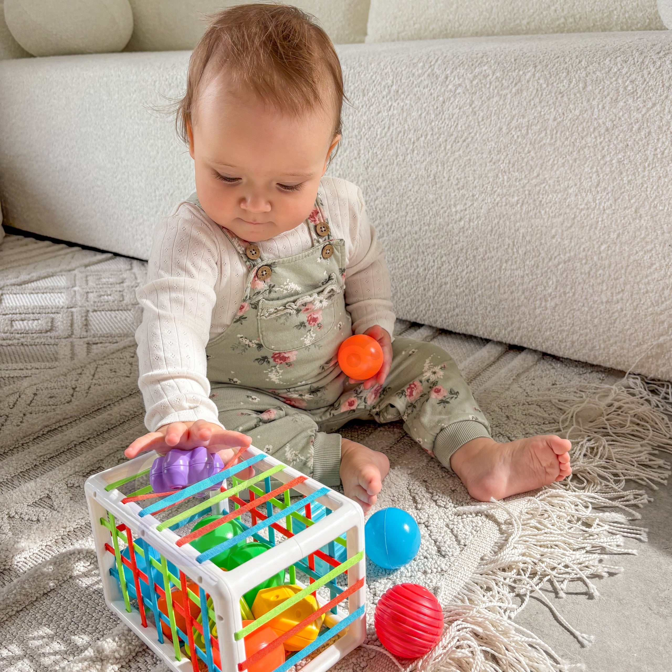 Woopie Baby Fleksibel Sensory Cube Sorter Til Børn Farverige Former 13 Stk.