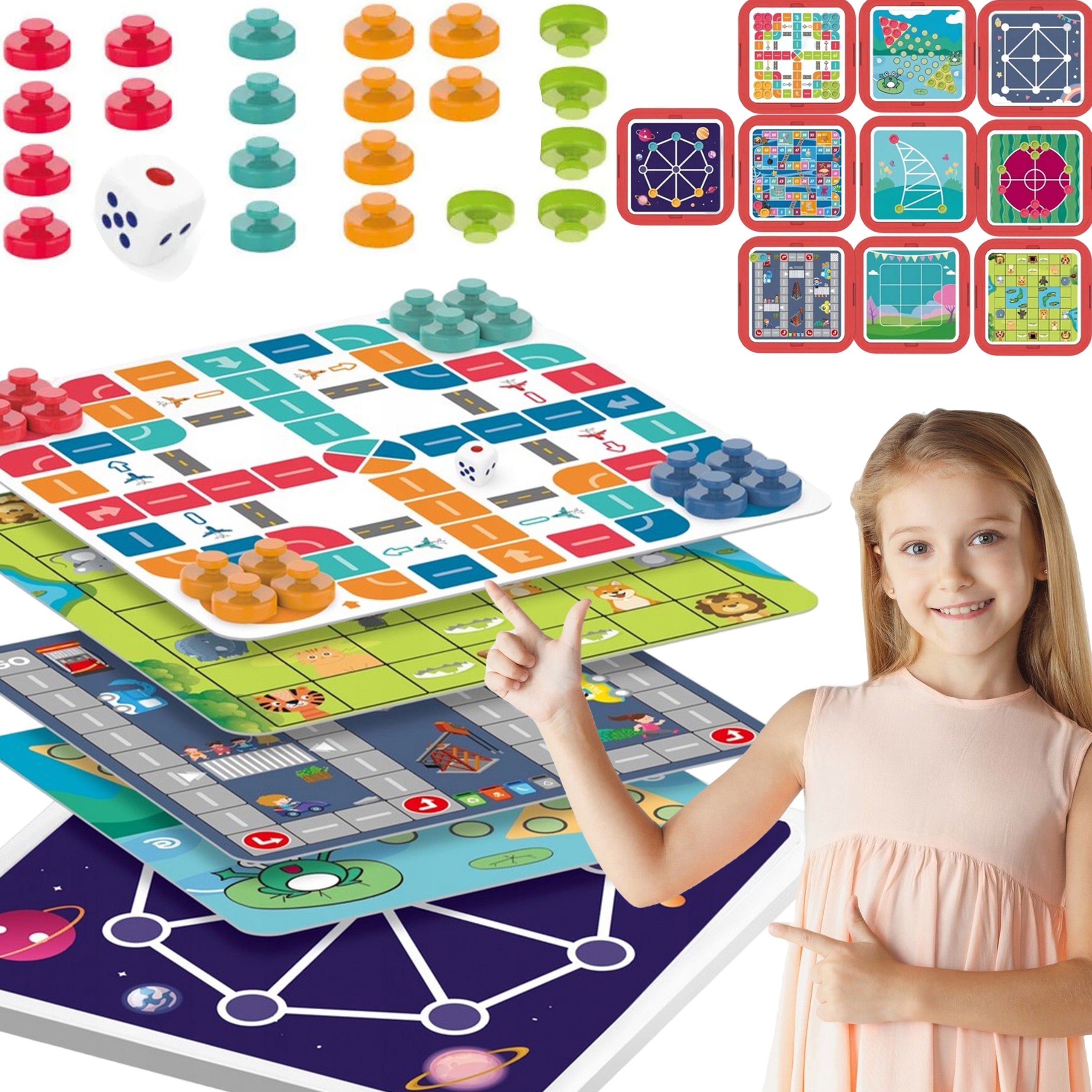Ensemble de jeu de société logique 10 en 1 Woopie