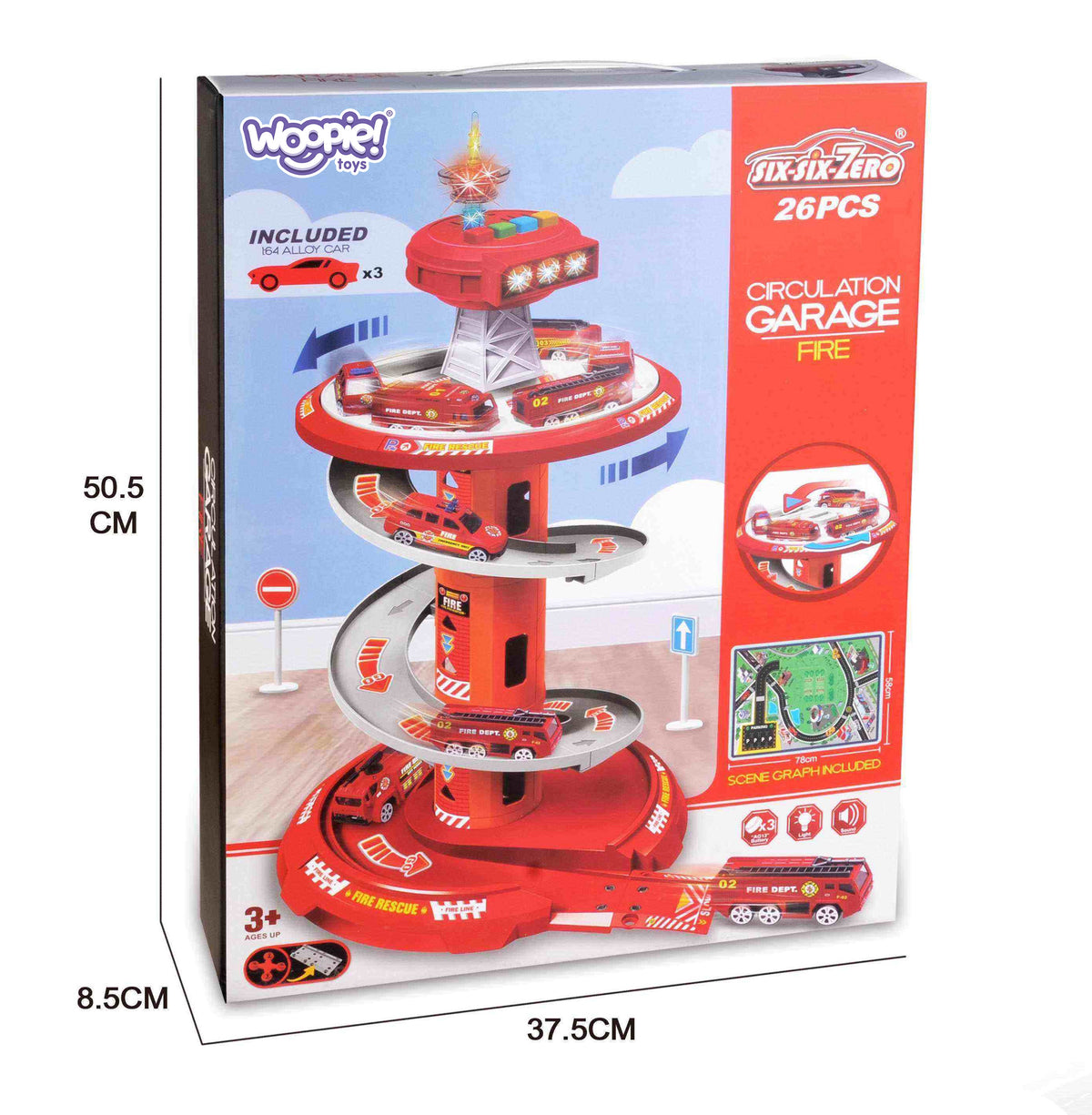 Woopie Spiral Track Car Garage 3 Pcs.