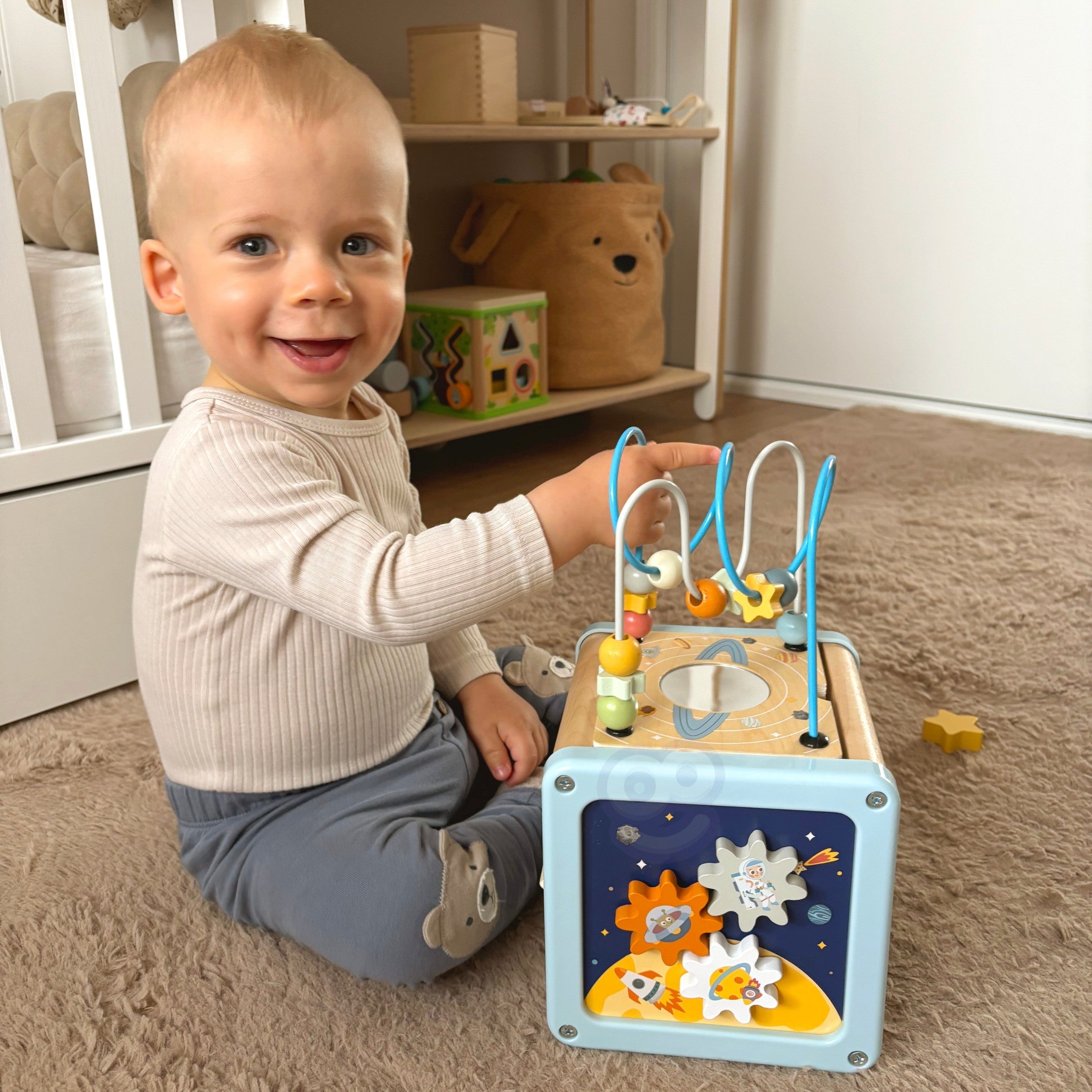 Tooky Toy Wooden Activity Cube Space Sorter Maze