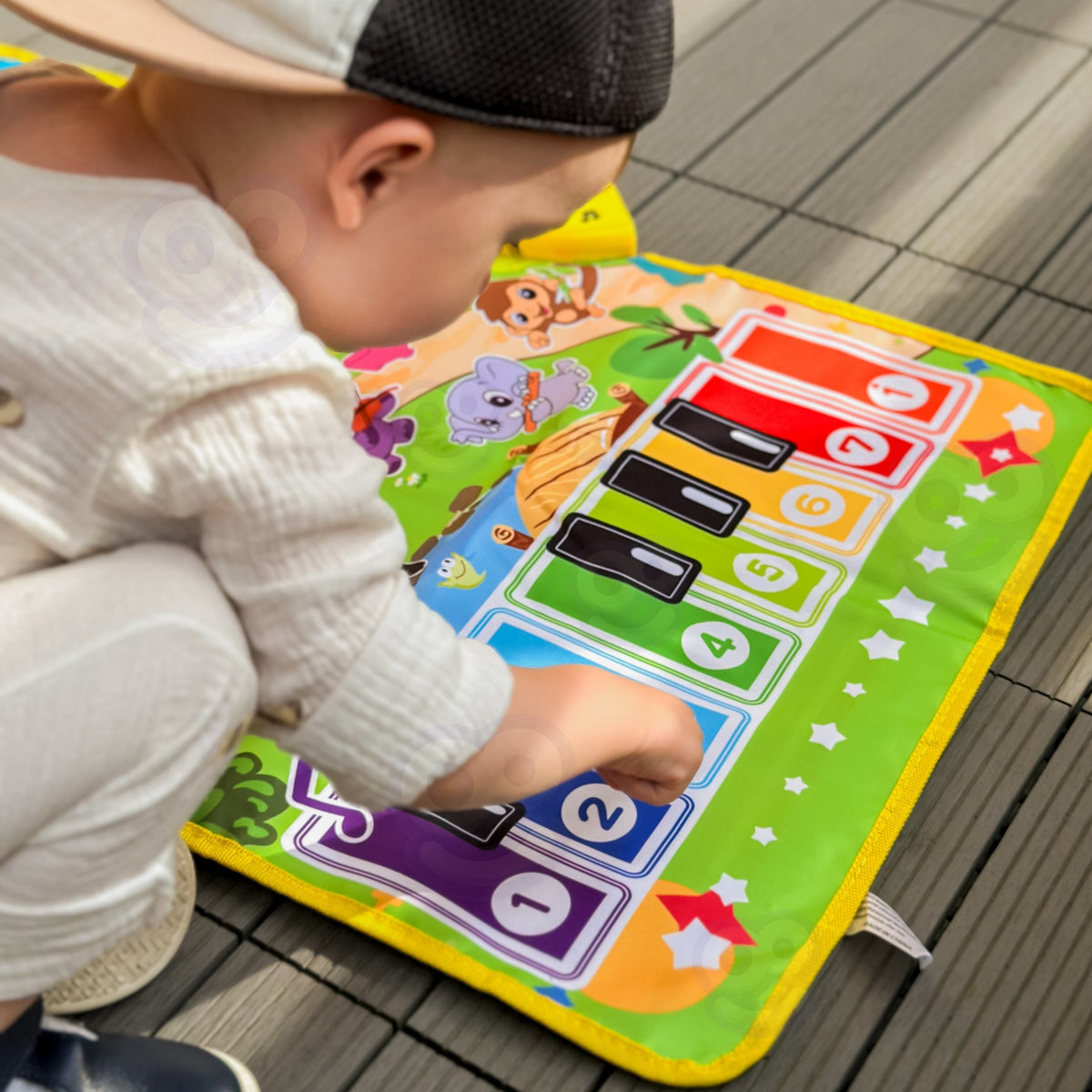 Woopie Musical Mat Animals Piano interativo e bateria 2 em 1