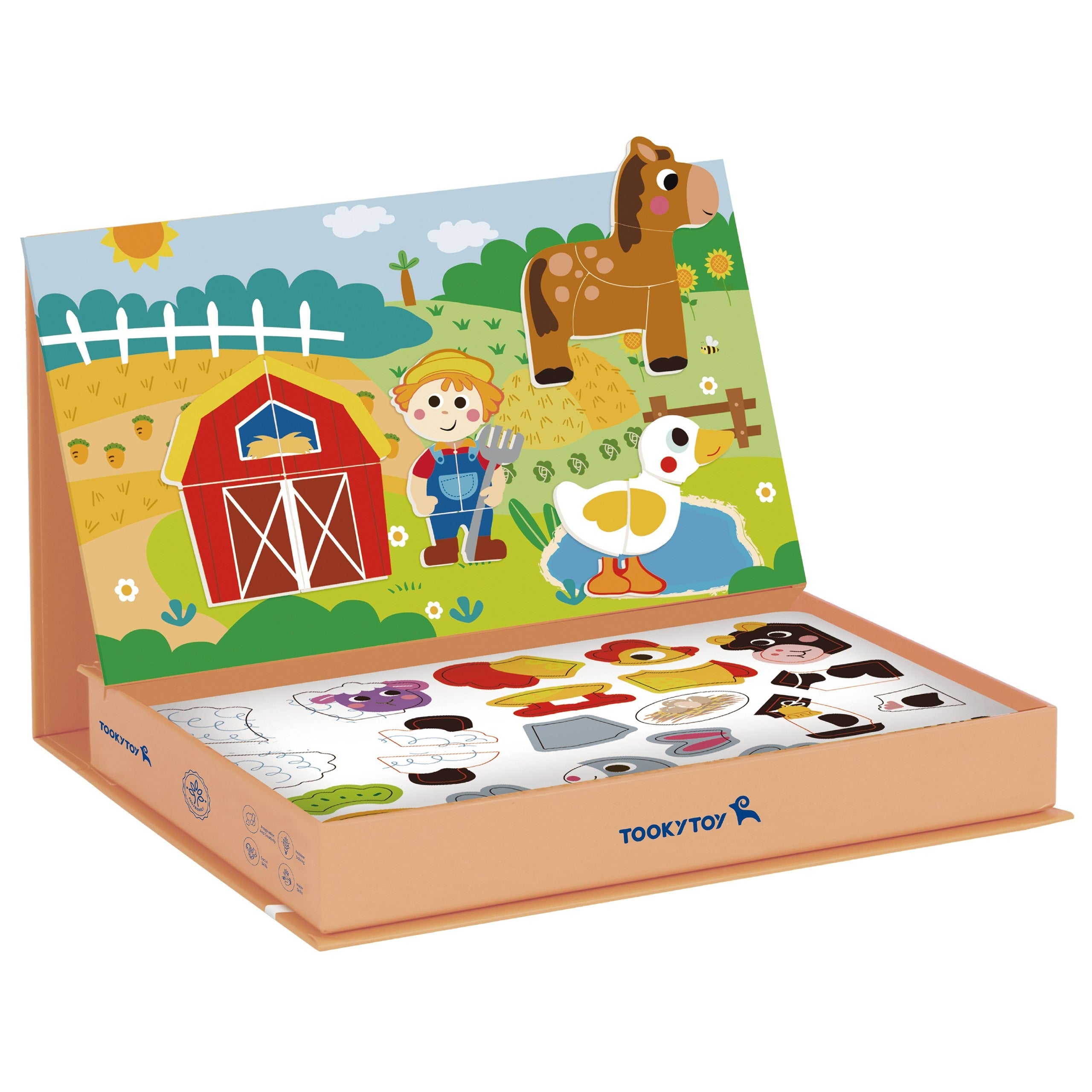 Tooky Toy Magnetické Puzzle Farm Puzzle