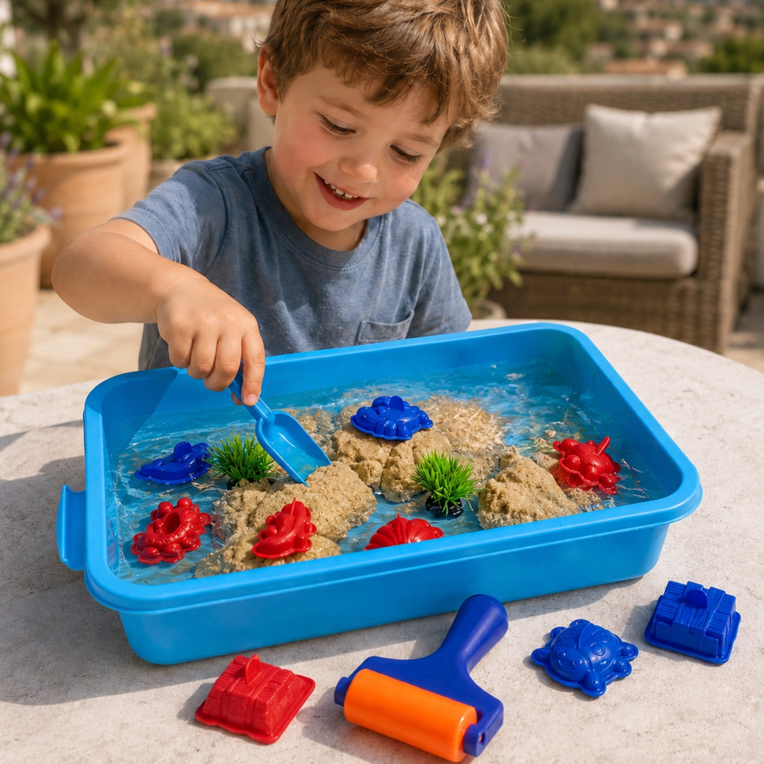 Woopie Kinetic Sand Magic For Water Комплект от 18 части с калъф