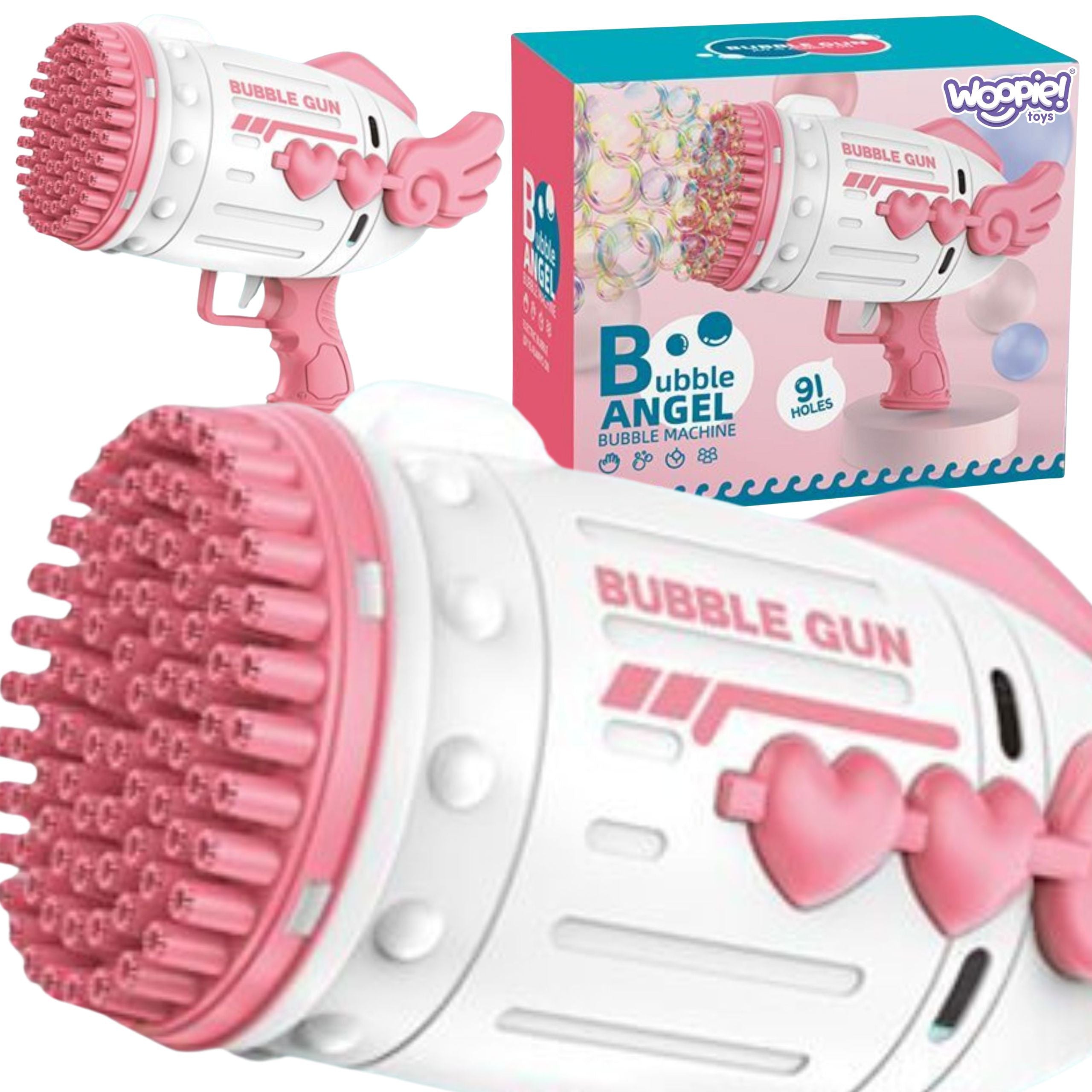 Woopie Bubble Gun 91 Holes Pink