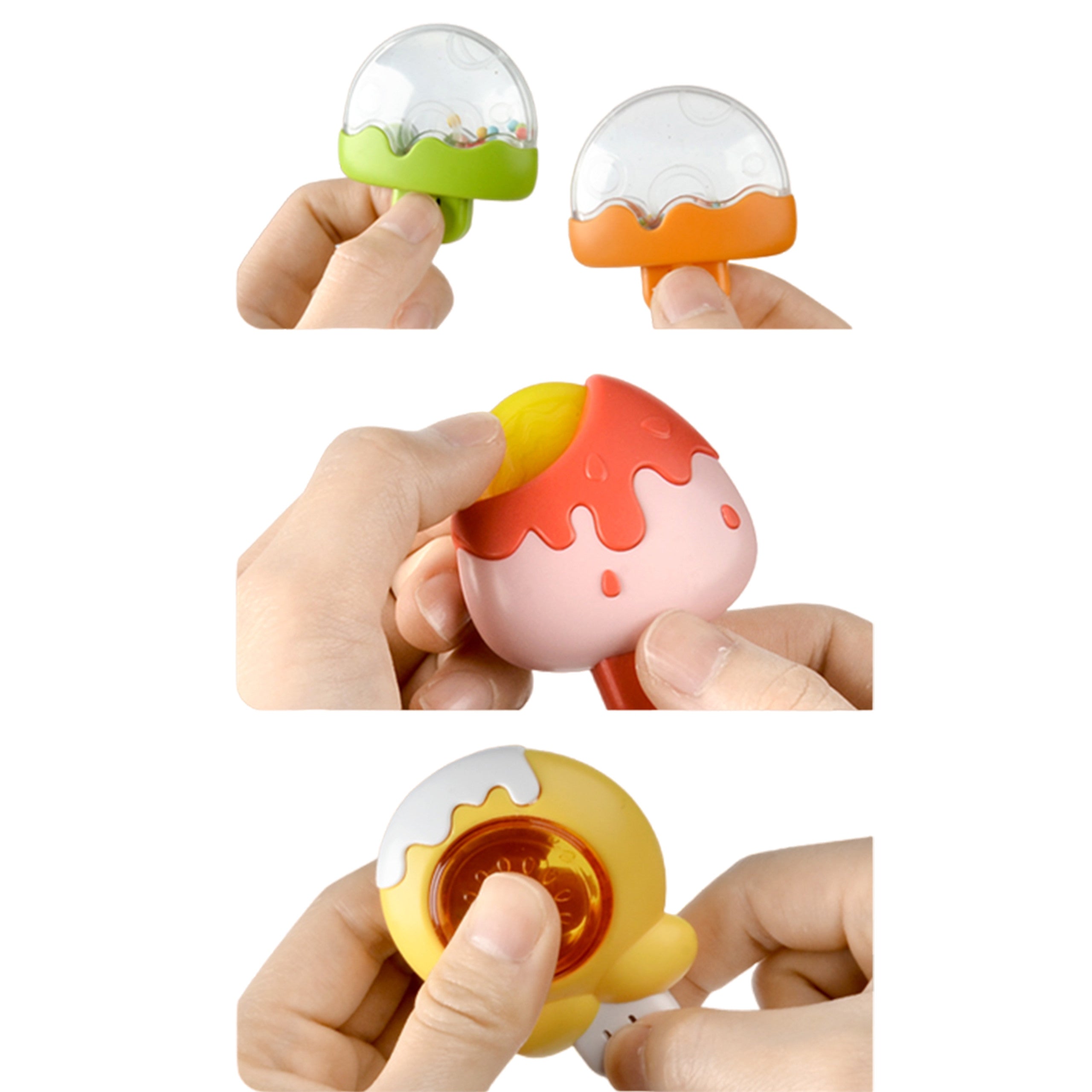 Woopie Baby Spinner Sensory Toy Bee Chicken Rabbit Interchangeable 3 Pcs.