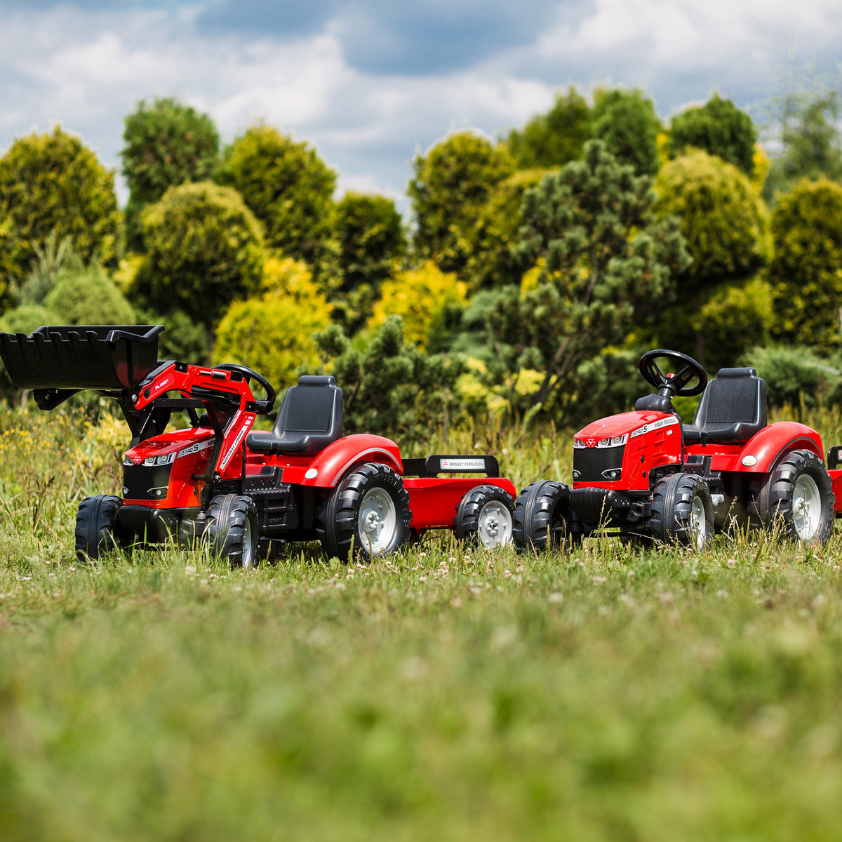 Ciągnik na pedały Falk Massey Ferguson 8740s z łyżką i przyczepą 3-7 lat