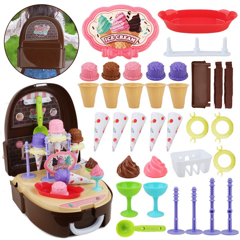 Woopie Little Chef Set Ice Cream Shop In A Backpack 36 Pcs.