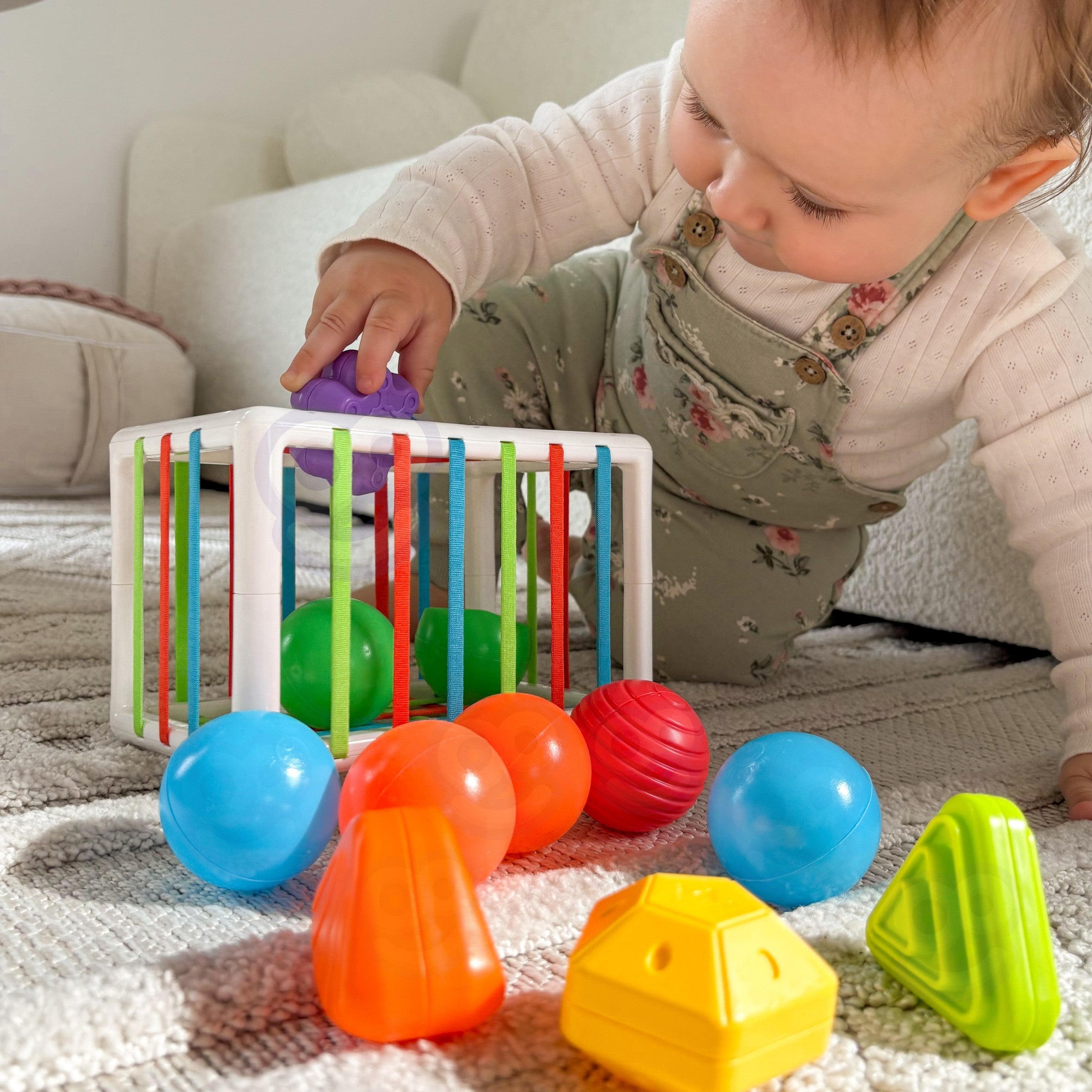 Woopie Baby Fleksibel Sensory Cube Sorter Til Børn Farverige Former 13 Stk.