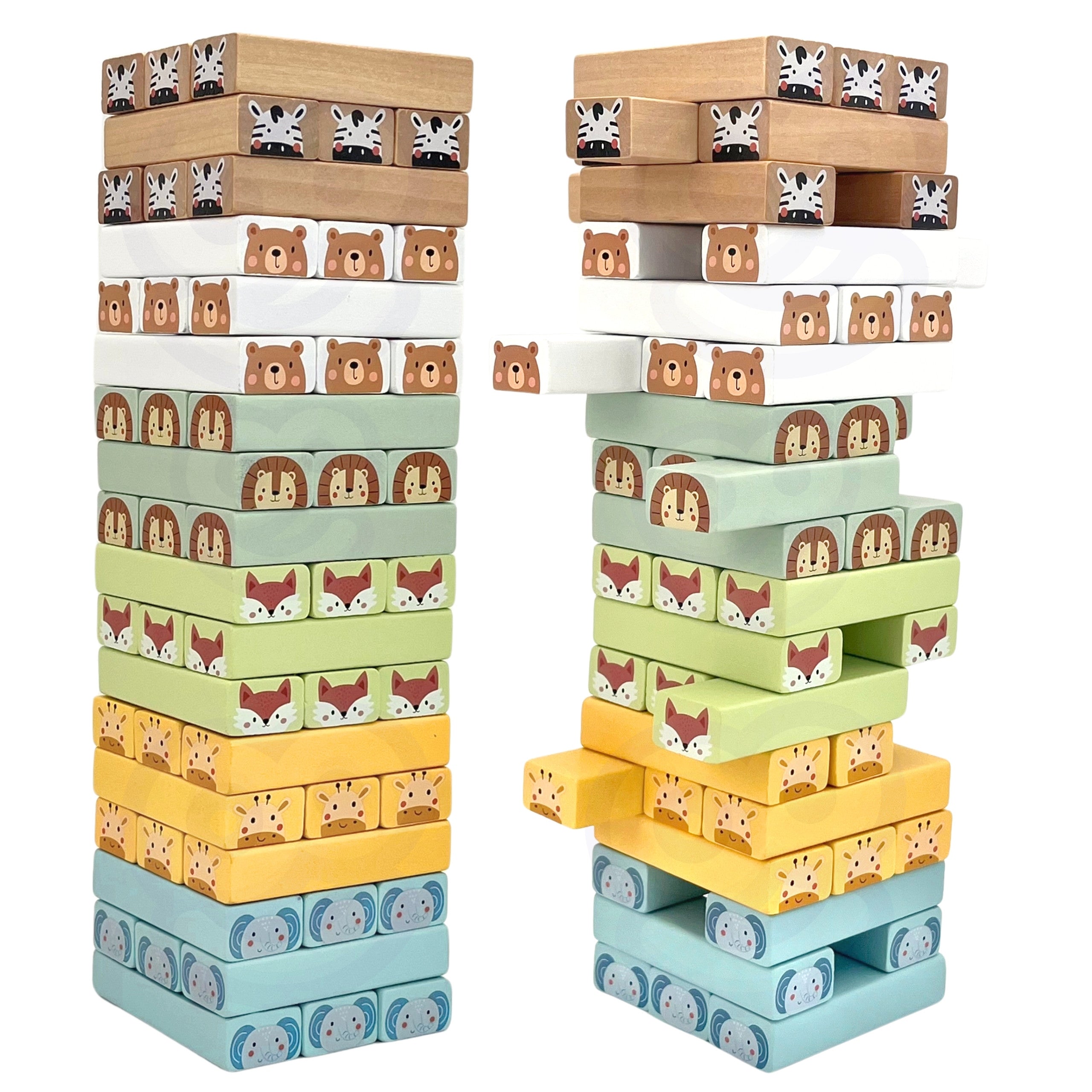 Woopie Green Skill Game Wobbling Tower Animals 82 Pcs Fsc