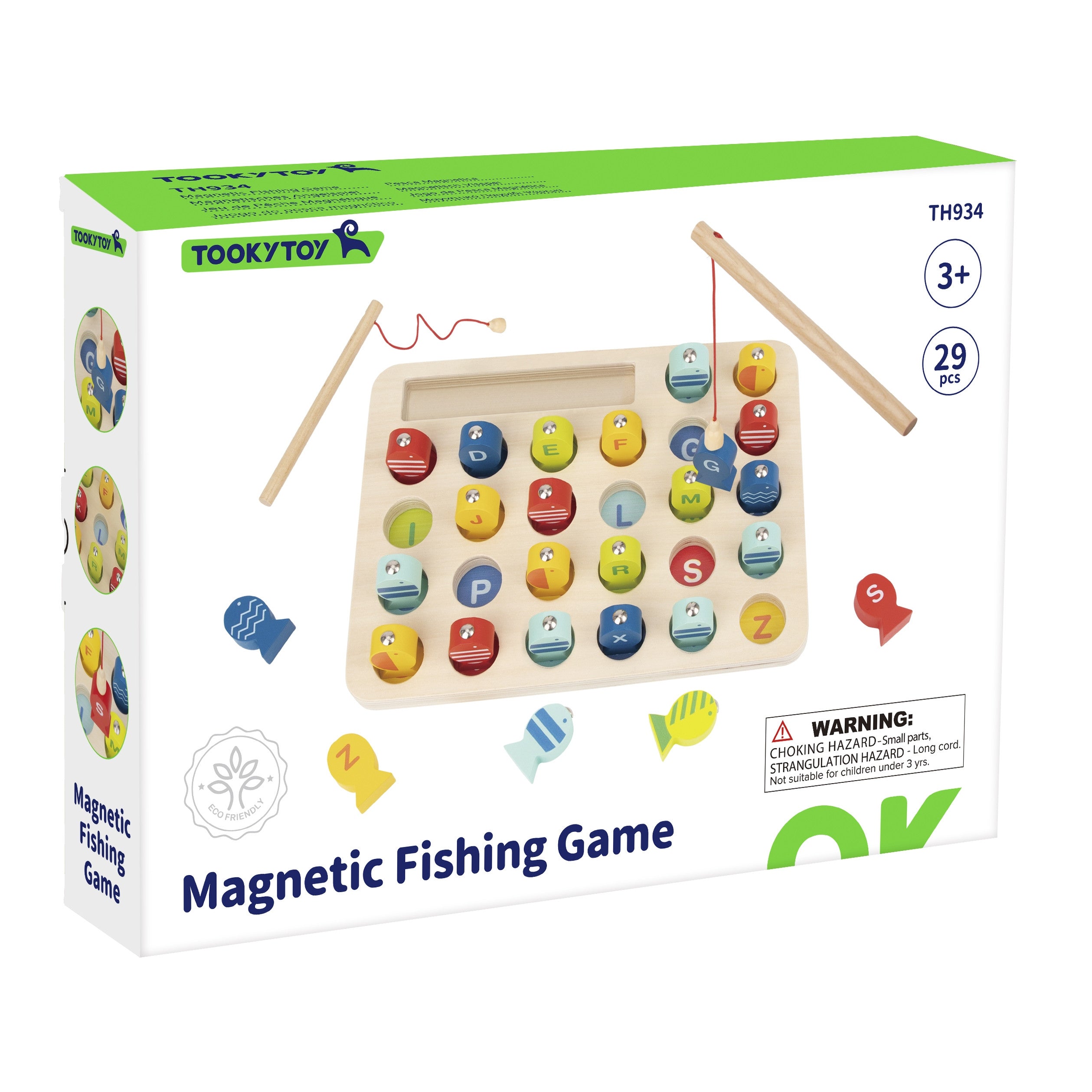 Tooky Giocattolo in Legno Gioco Pesca Apprendimento Lettere 29 Pz.