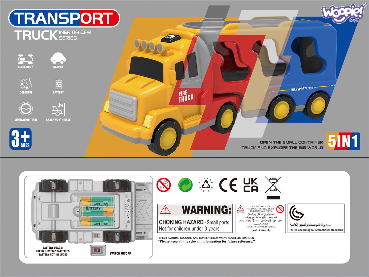 Woopie Road Tow Truck Set mit 5 Autos – Feuerwehr