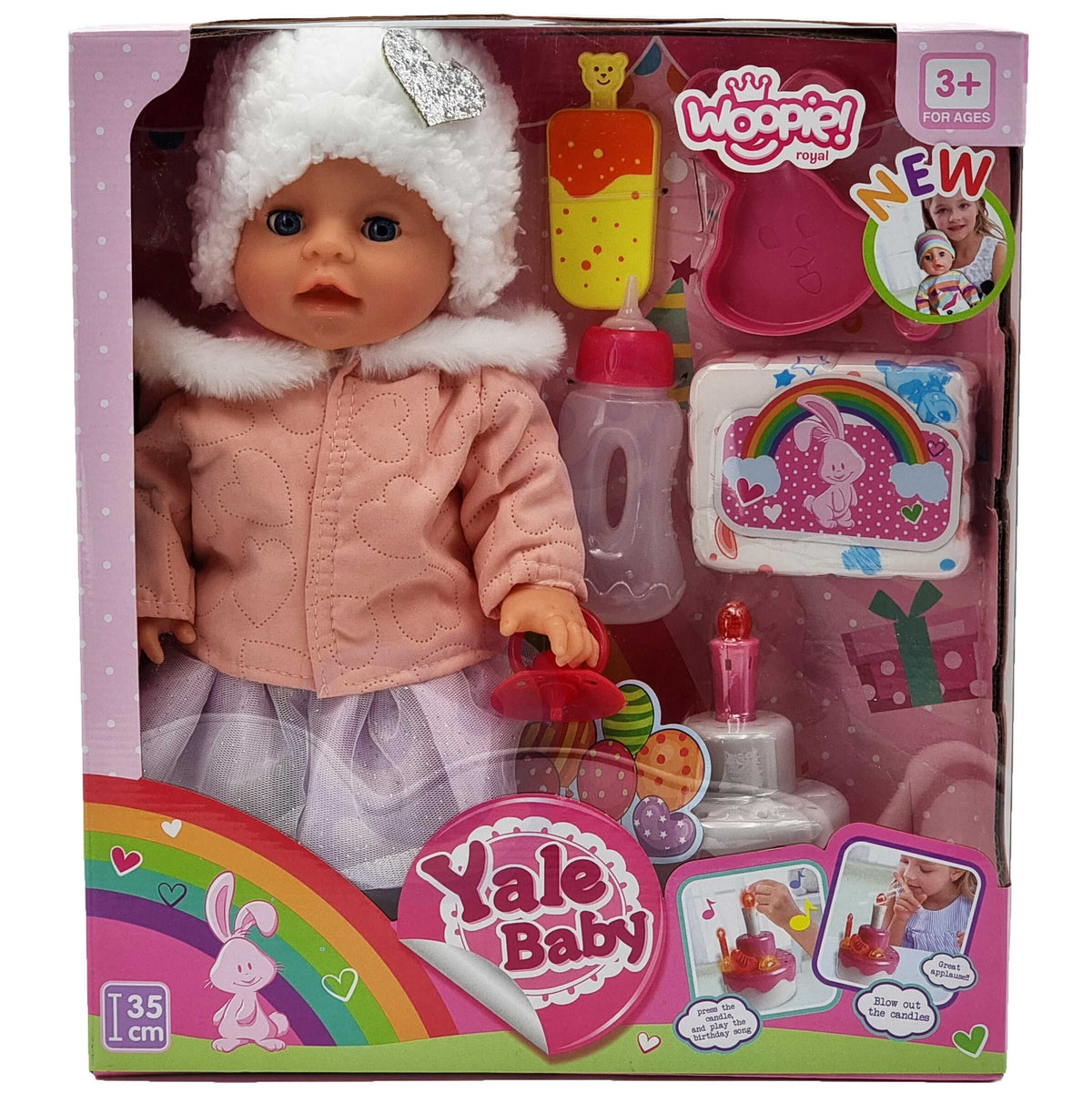 Woopie Royal interaktív baba Little Sophie születésnapja 35 cm + Acc.
