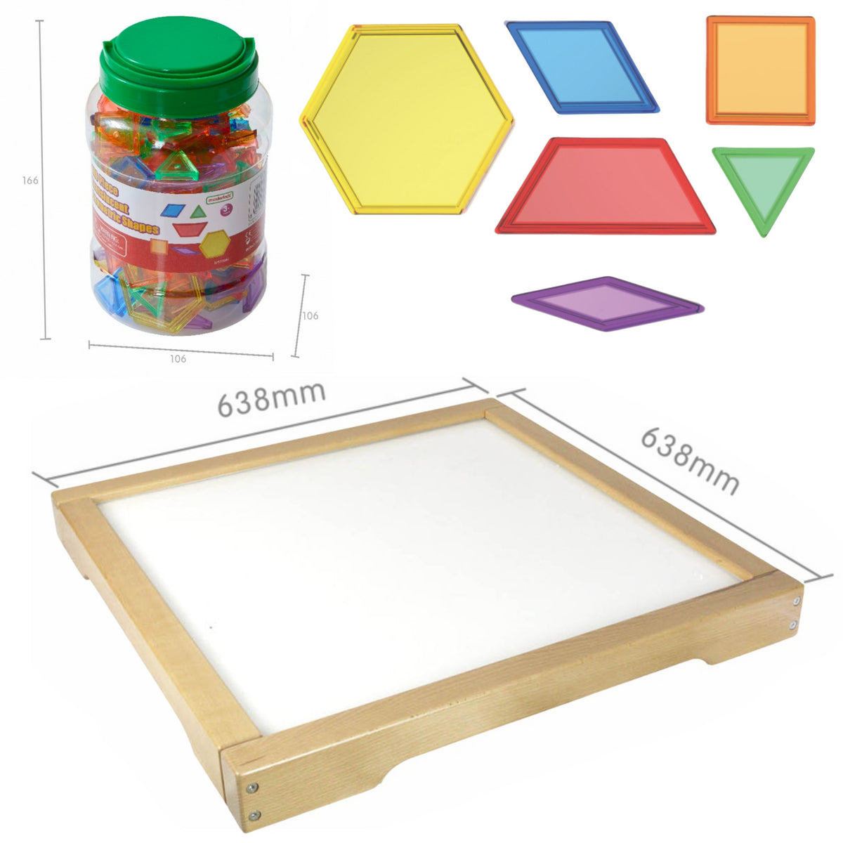 Masterkidz Led Panel Sensoryczny + Bloki Mozaiki Montessori 140 Szt.