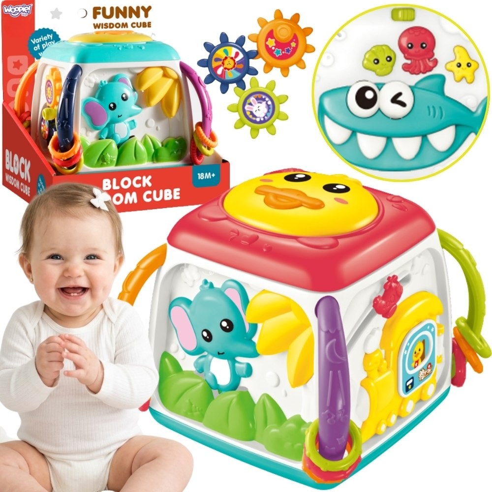 Woopie Baby Interactive Multifunkční vzdělávací kostka 18m+