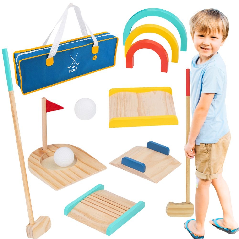 Drewniany zestaw golfowy Toyy Toy dla 2 osób 13 szt.