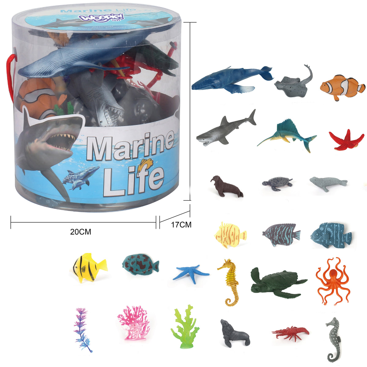 Woopie Set Med Havsdjur Figurer 33 St.