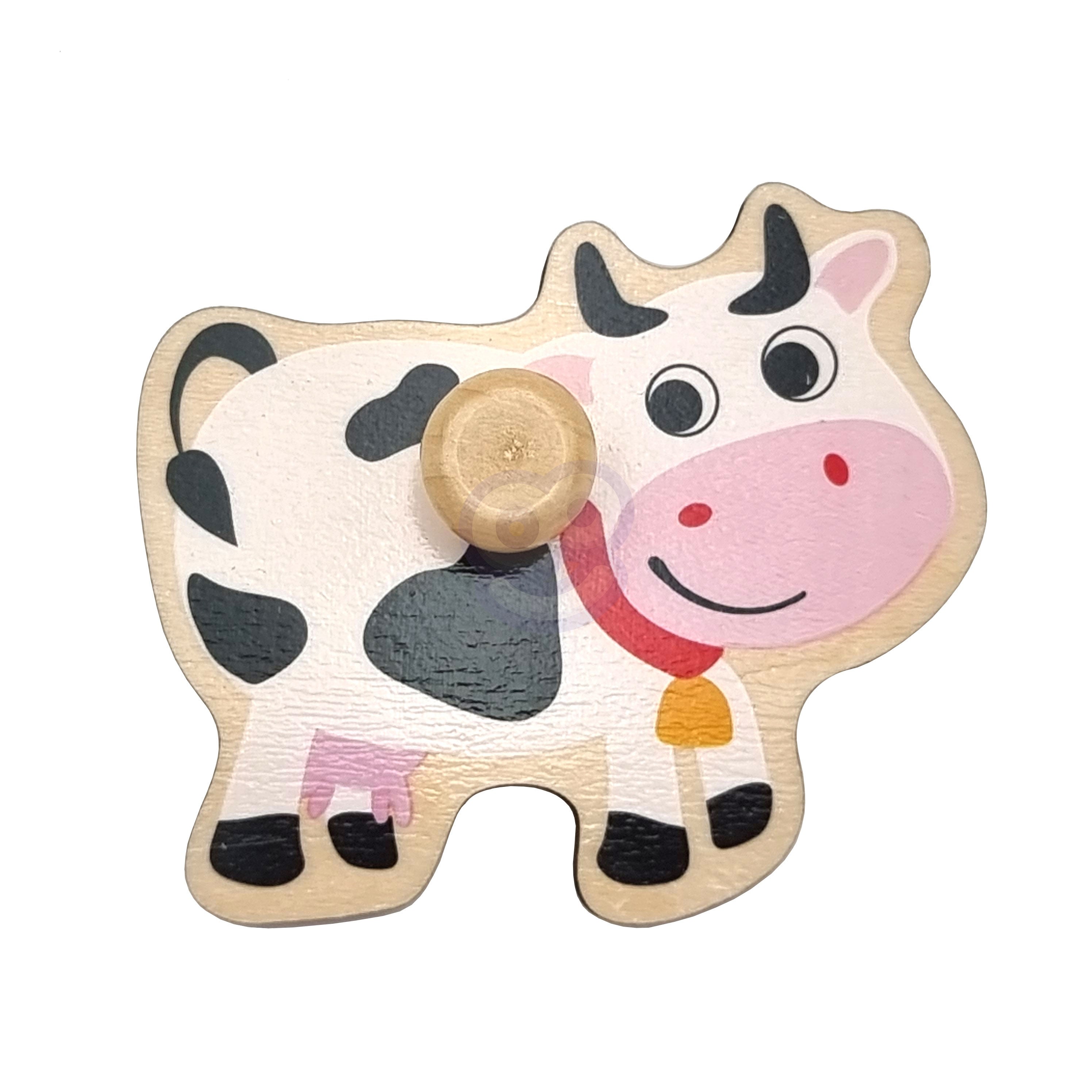 Woopie Green Wooden Montessori Puzzle Farm With Matching Pins
