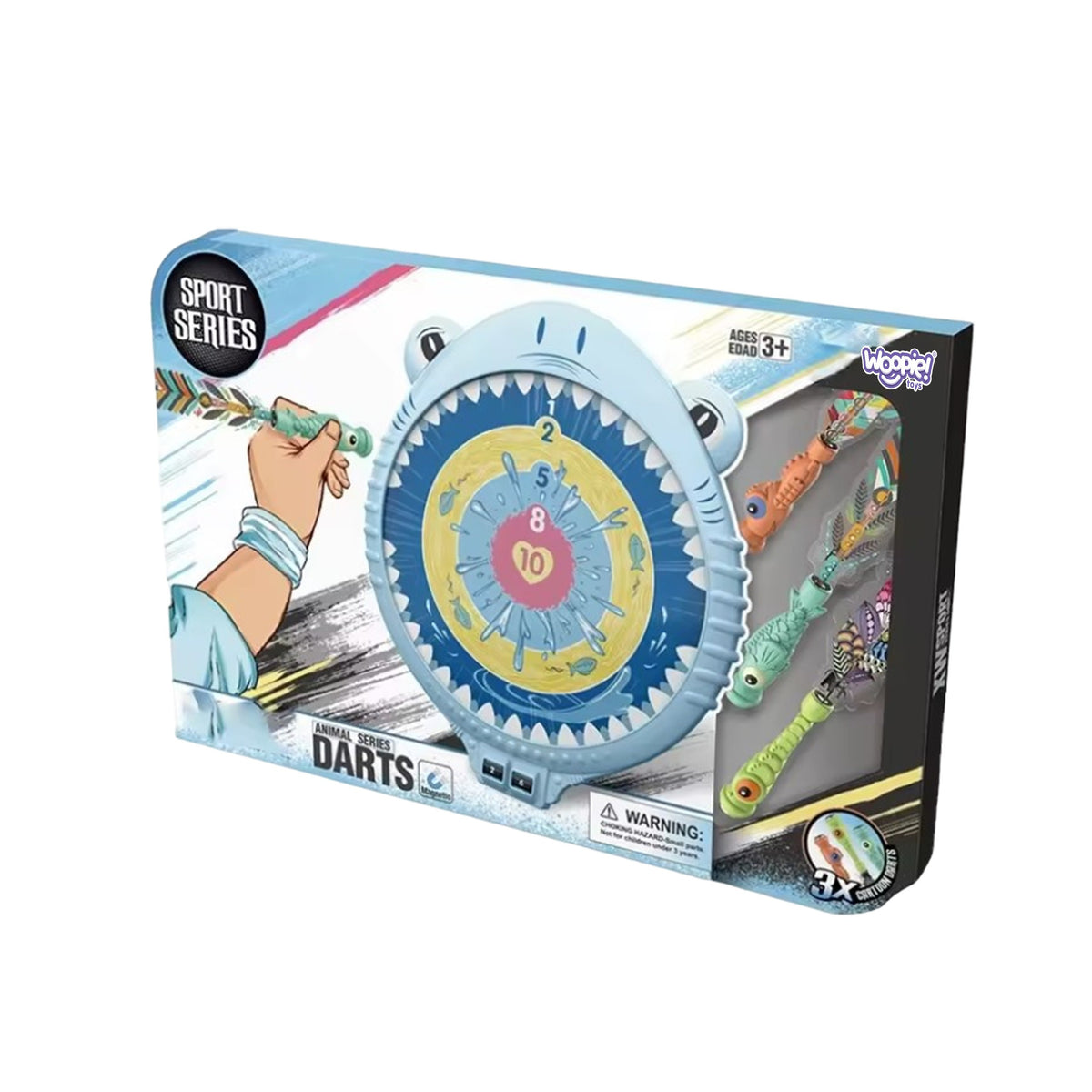Woopie Magnetic Dart Game Bezpečná šipková deska Happy Shark