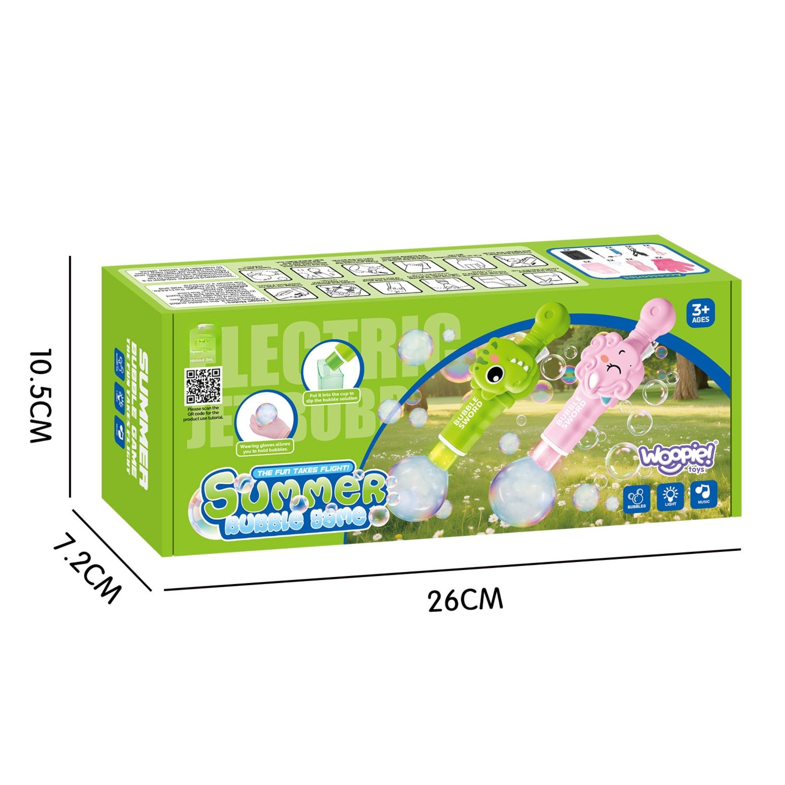 Woopie Magic Bubble Gun mit Rauch-Einhorn-Blasenmaschine