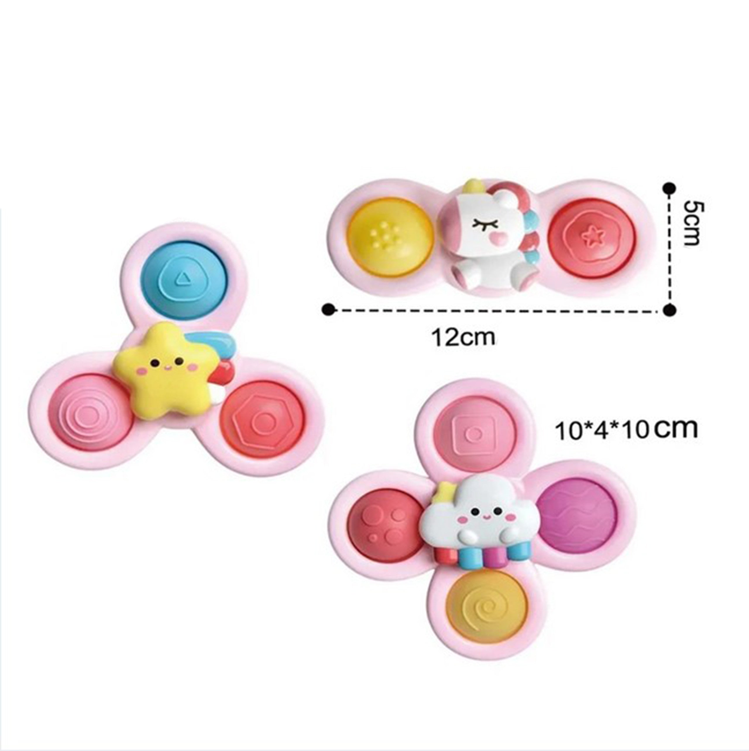 Woopie Baby Space Spinner Pop-it Sensory Toy Interchangeable 3 Pcs Pink.