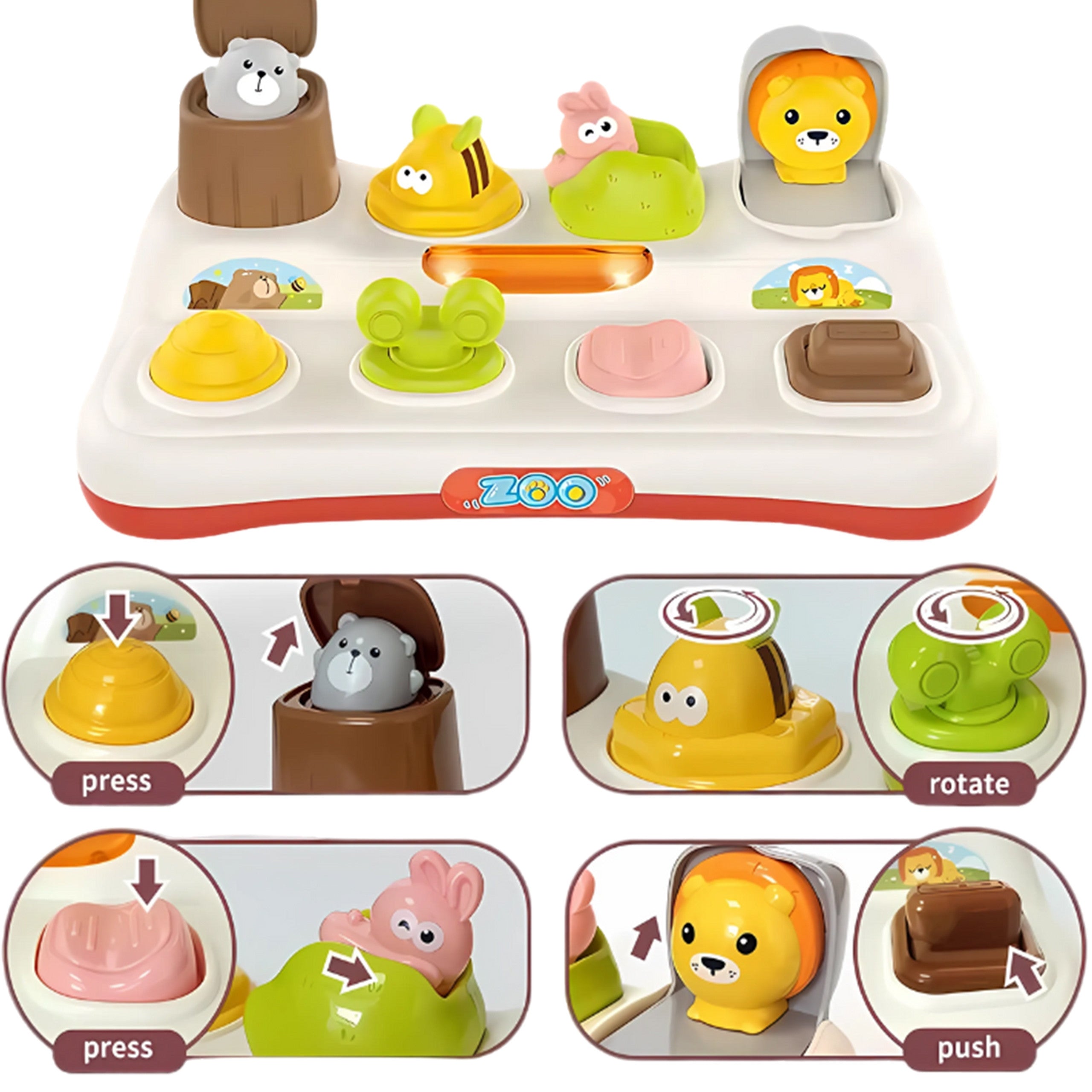 Woopie Baby Educational Toy Pop Up Zoo Animals