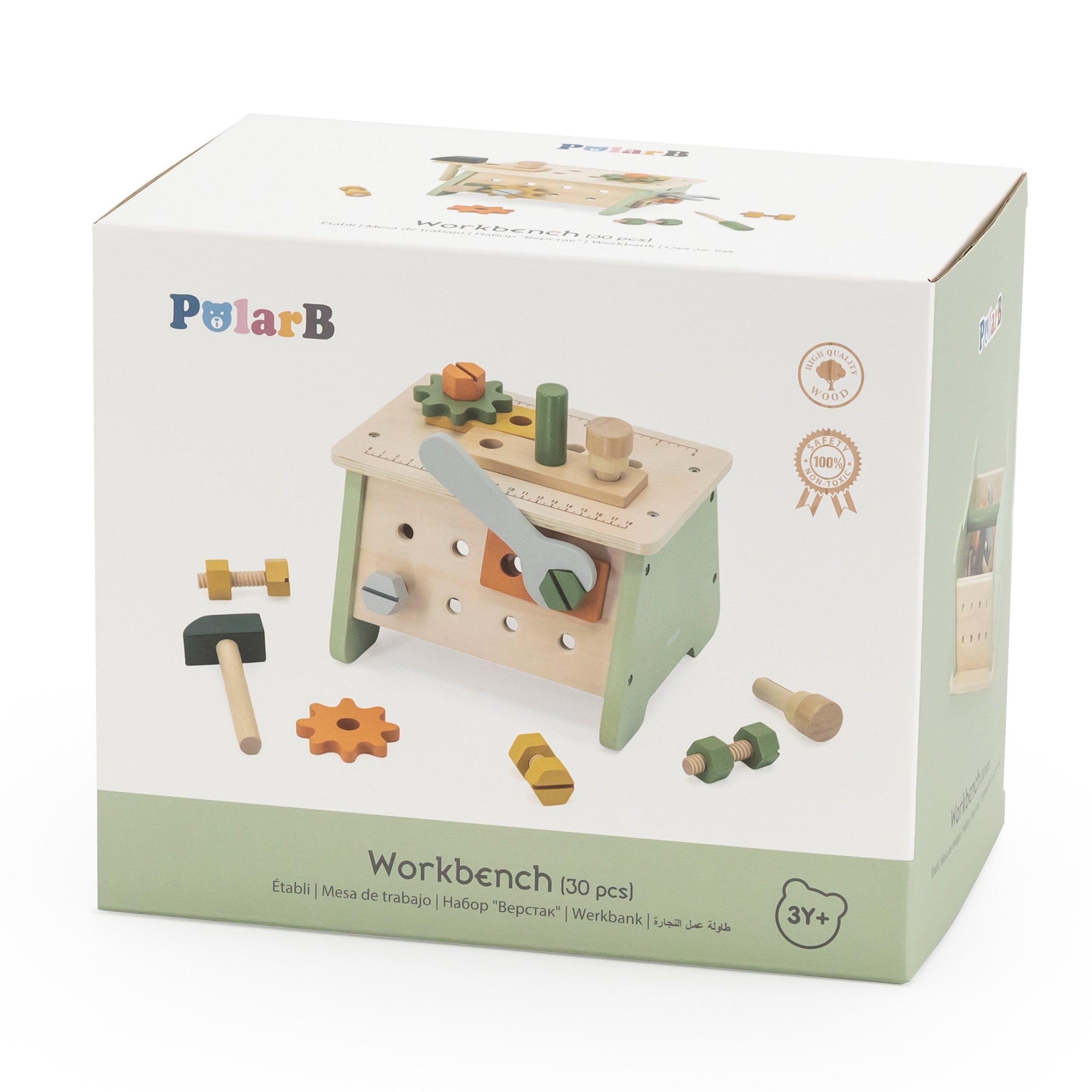 Dřevěná sada Viga Polarb Mini Workshop 2v1 na nářadí