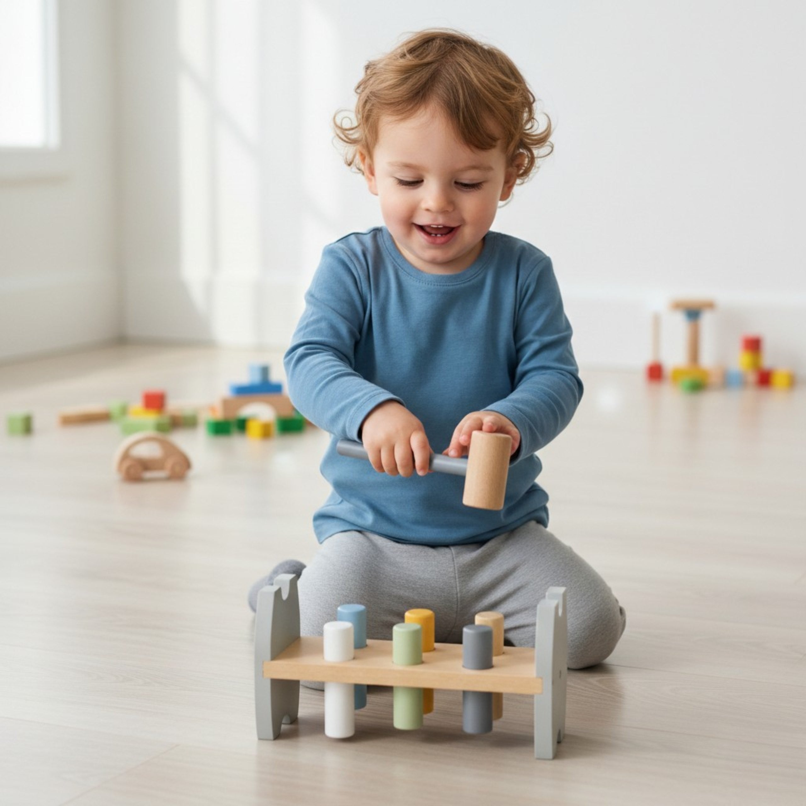 Drewniany młotek Montessori firmy Viga Polarb