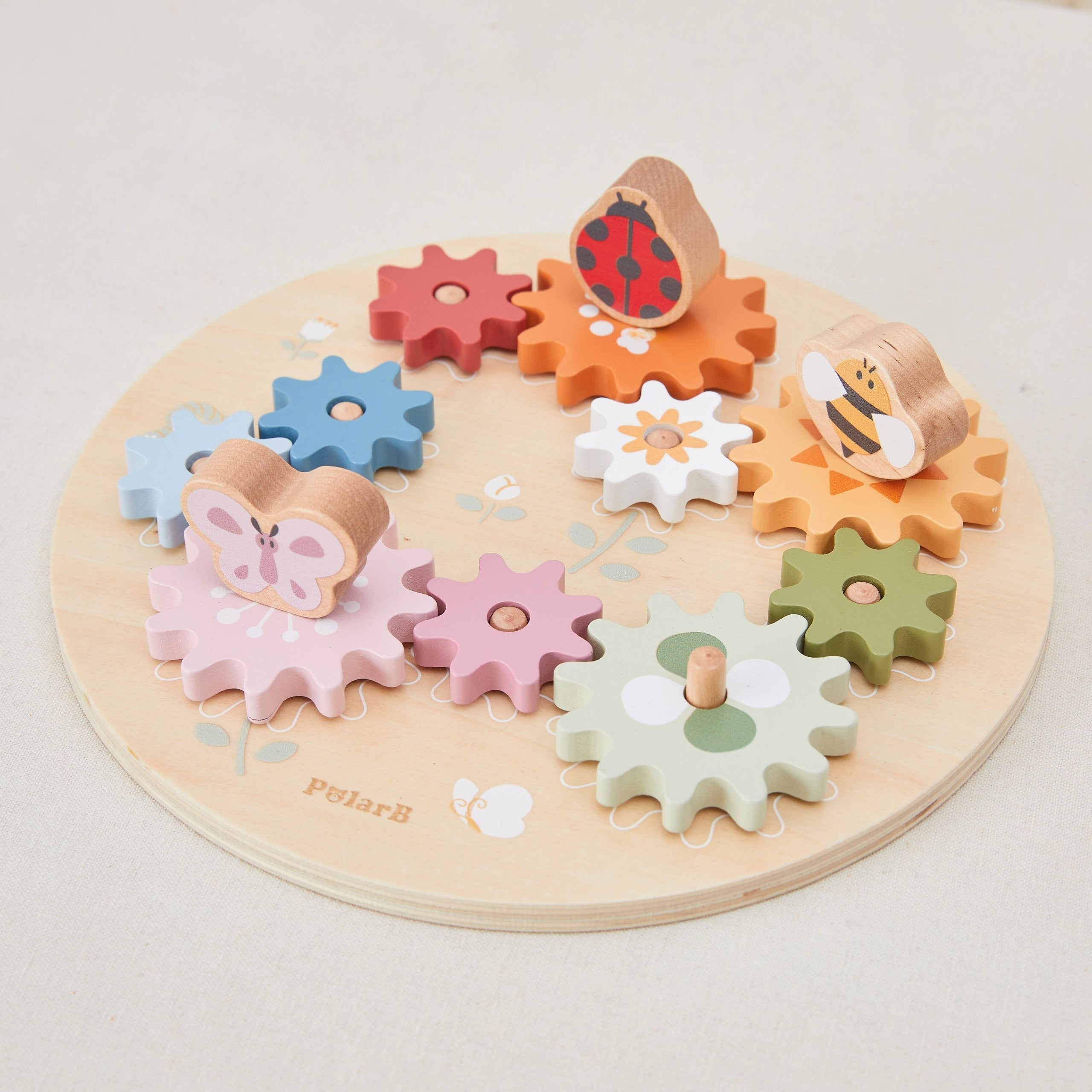 Viga Polarb Wooden Colorful Montessori Gears