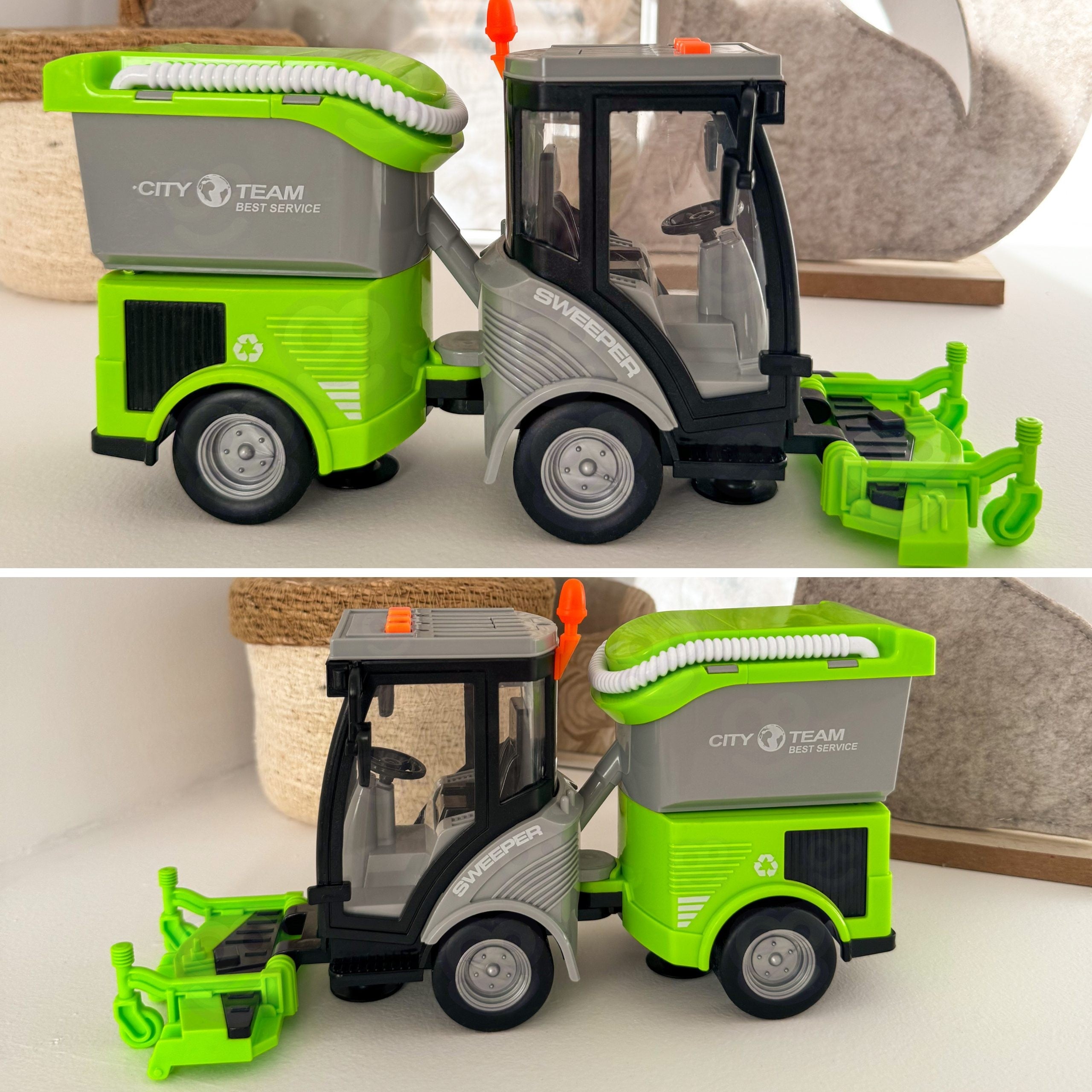 Woopie City Sweeper 1:16 Grøn lyd og lyseffekter