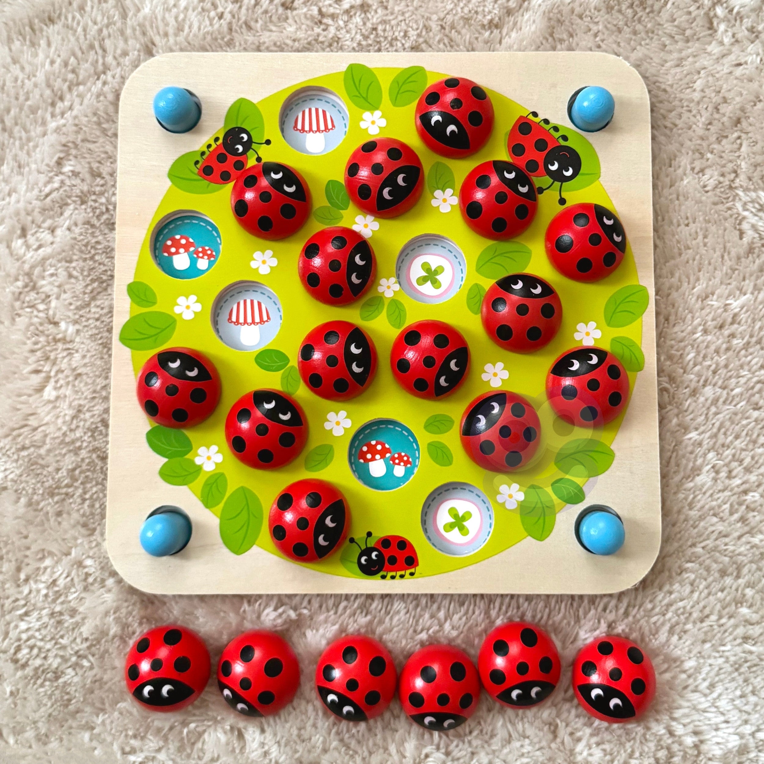 Woopie Green Memory Drevené vzdelávacie pexeso Ladybug Puzzle