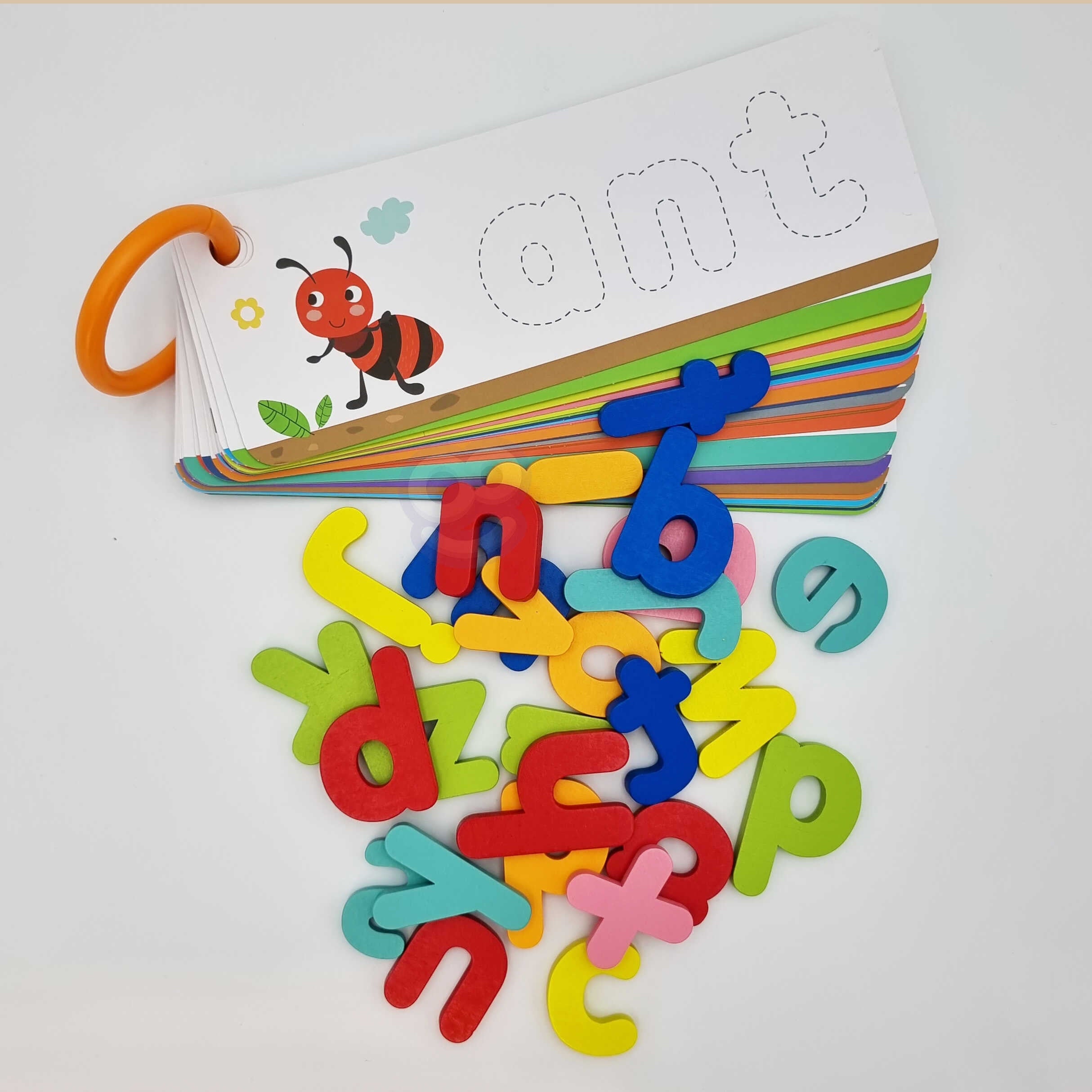 Играчка Tooky Монтесори Азбучен пъзел Учене на букви Думи Животни 57 бр.
